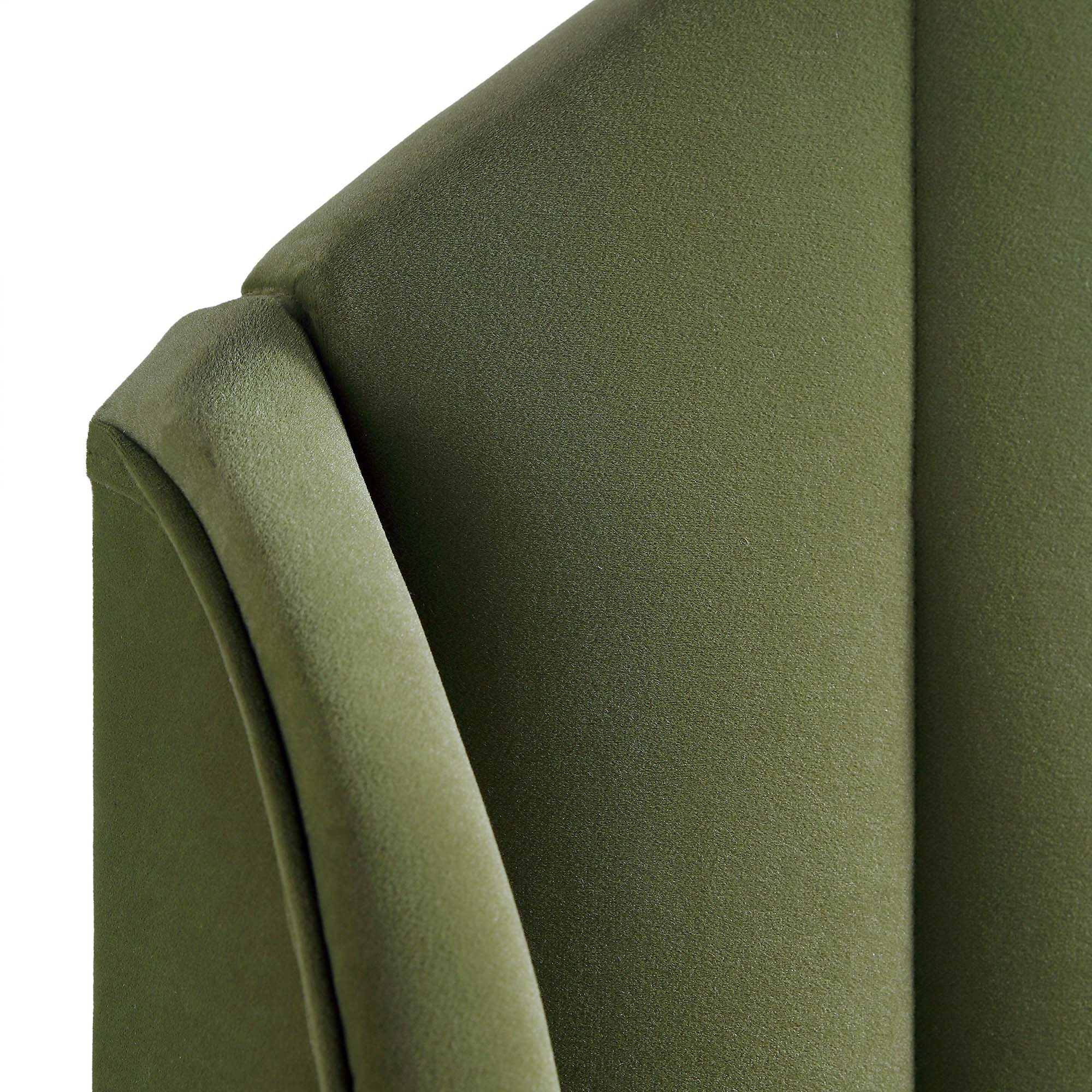 Eleanor Moss Green Velvet Upholstered Bed Frame with Domed Headboard - Image 11