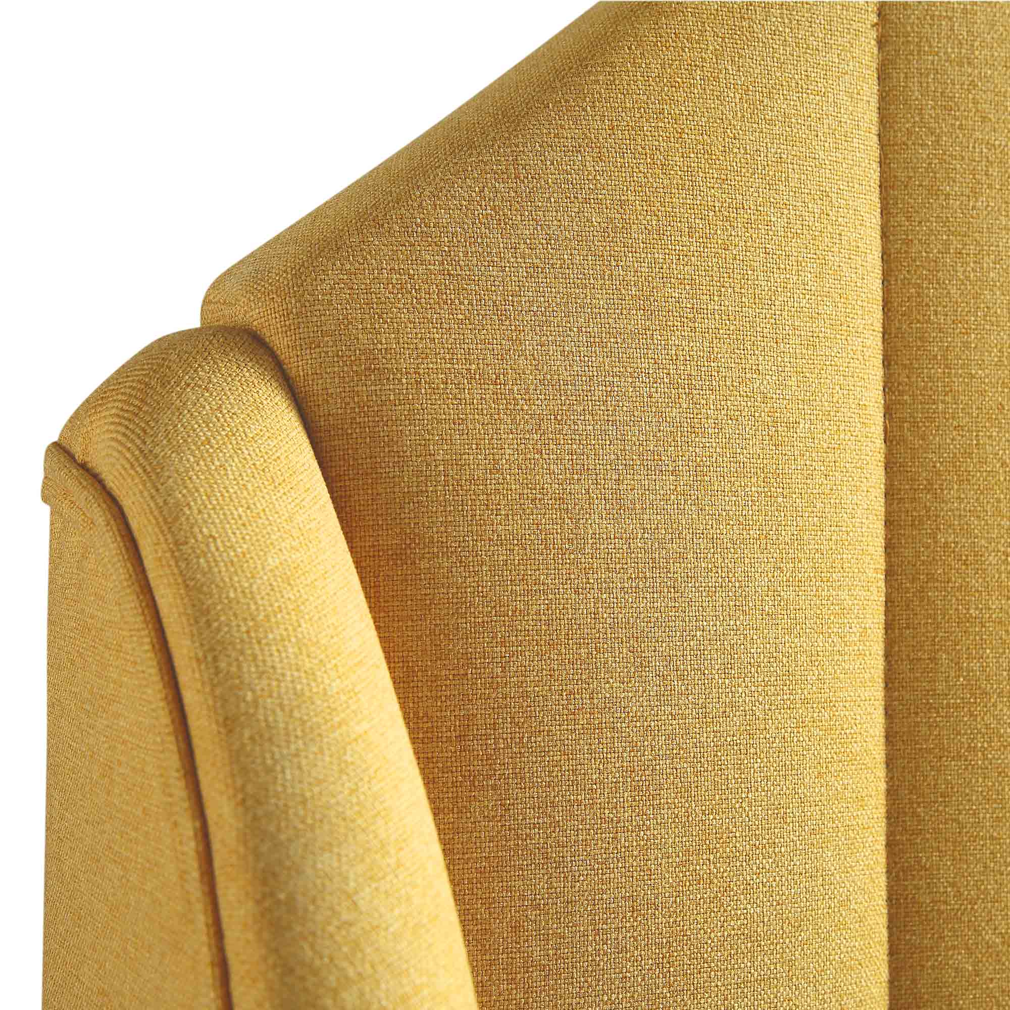 Eleanor Sunflower Yellow Fabric Upholstered Bed Frame with Domed Headboard - Image 13