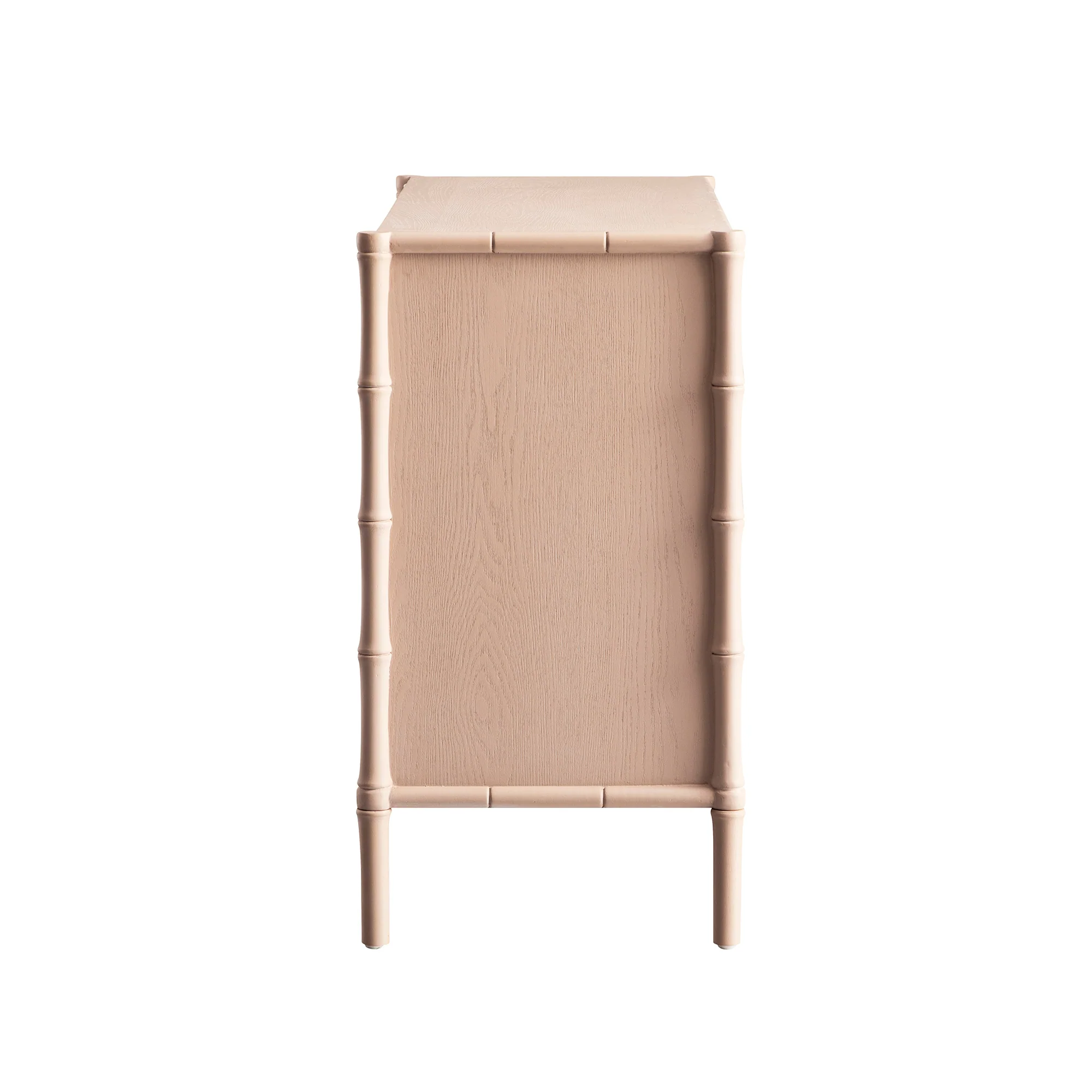 Elstowe Faux Bamboo 1-Door 3-Drawer Sideboard, Nude Pink - Image 11