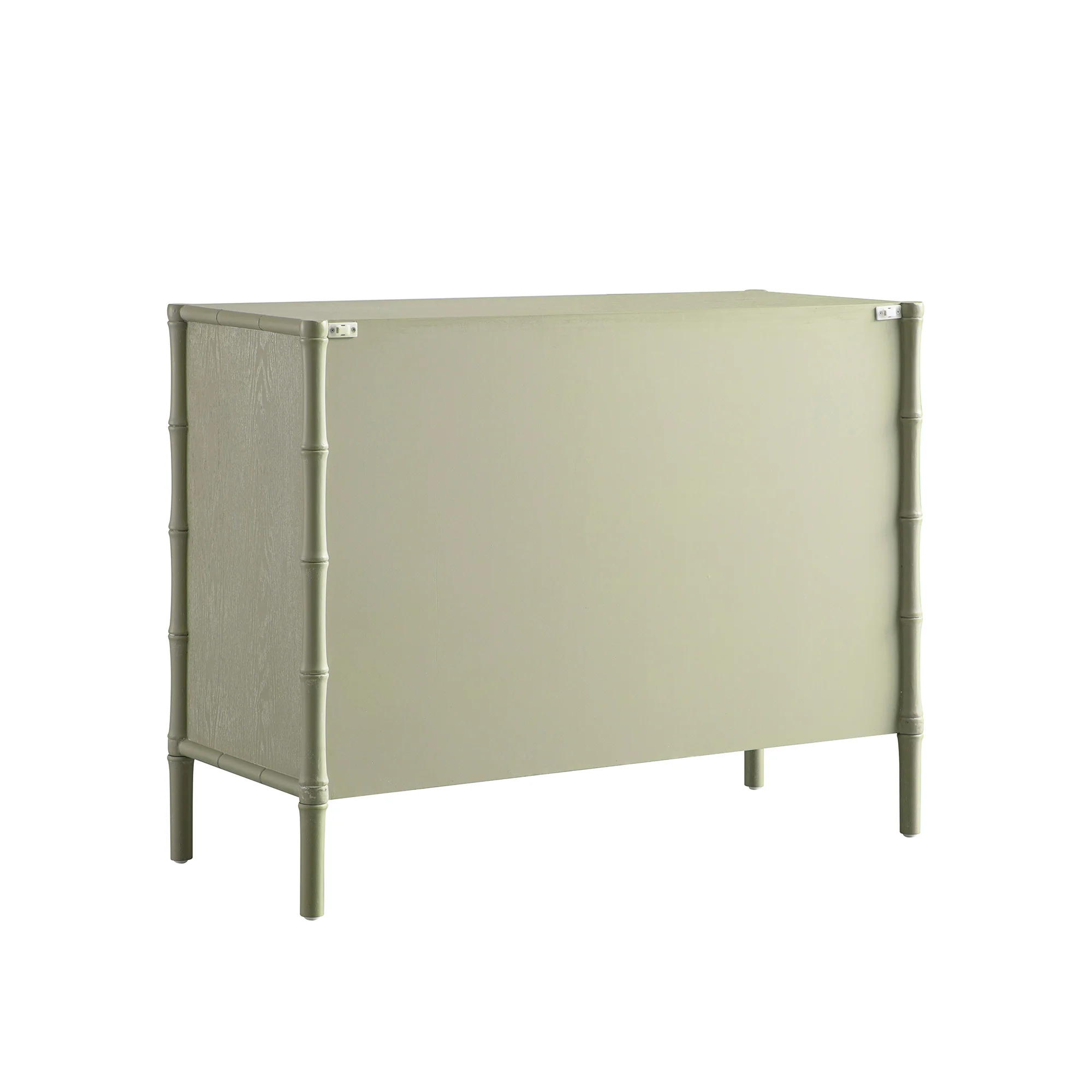 Elstowe Faux Bamboo 1-Door 3-Drawer Sideboard, Sage Green - Image 12