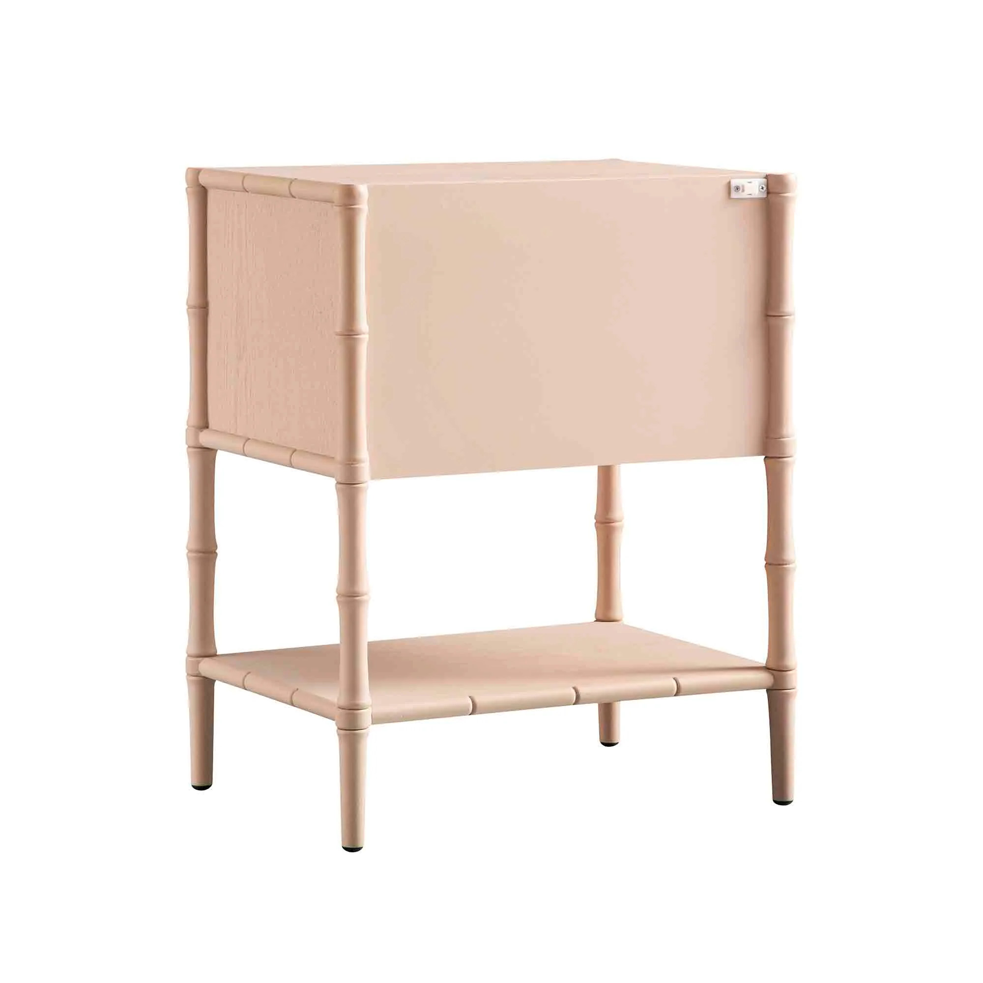 Elstowe Faux Bamboo 2-Drawer Bedside Table, Nude Pink - Image 12