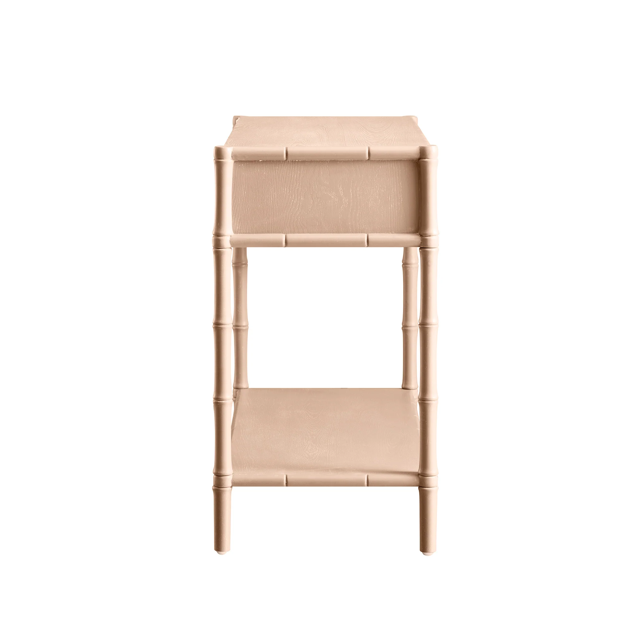 Elstowe Faux Bamboo 2-Drawer Console Table, Nude Pink - Image 10