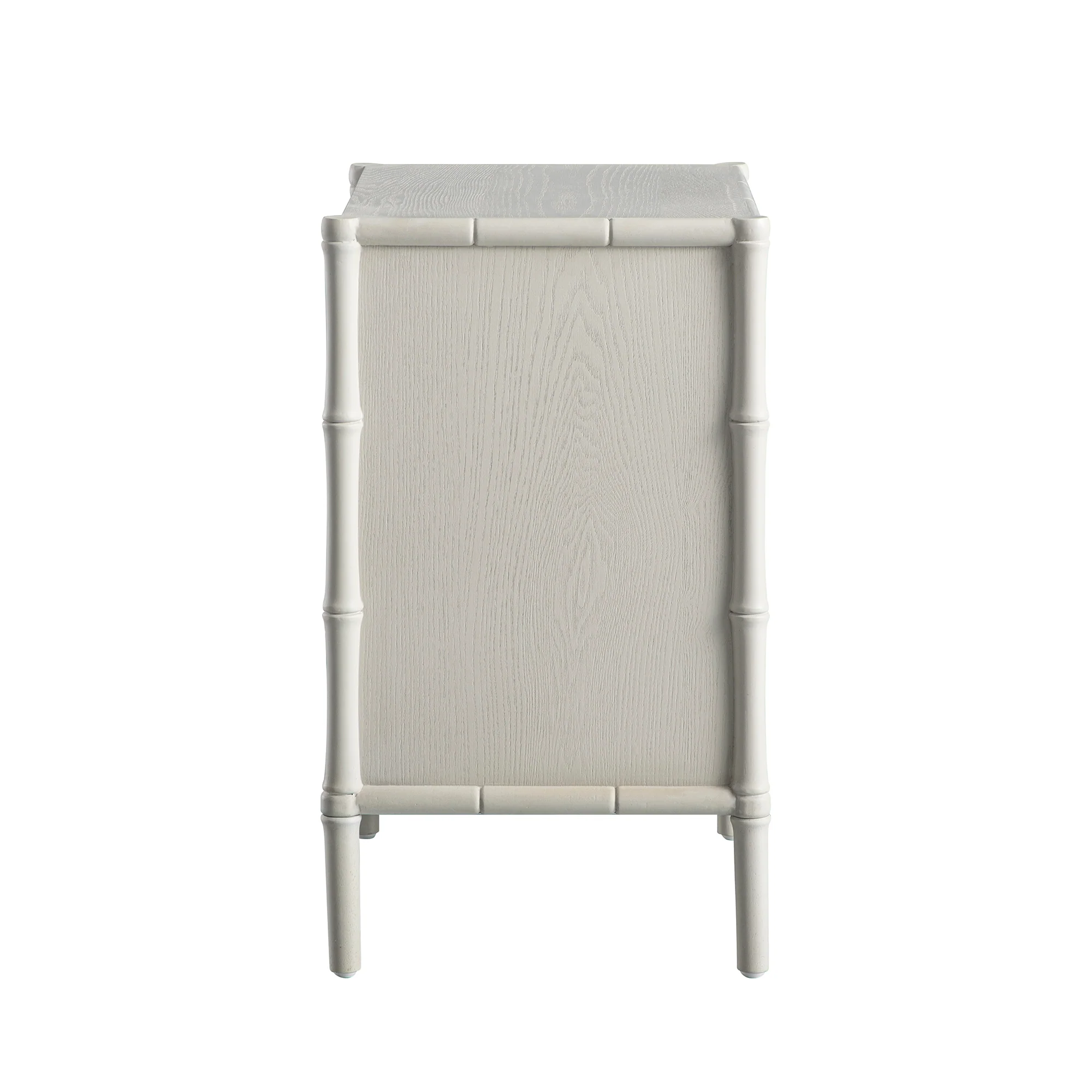 Elstowe Faux Bamboo 3-Drawer Bedside Table, Shaded White - Image 11