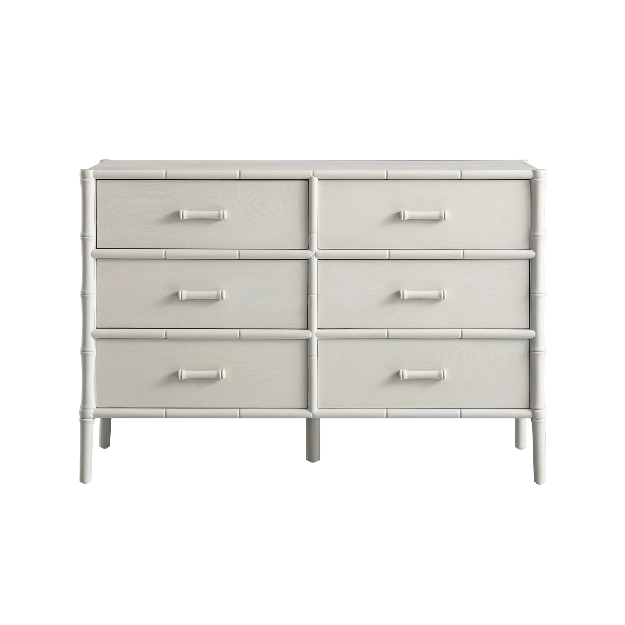 Elstowe Faux Bamboo 6-Drawer Chest, Shaded White - Image 6