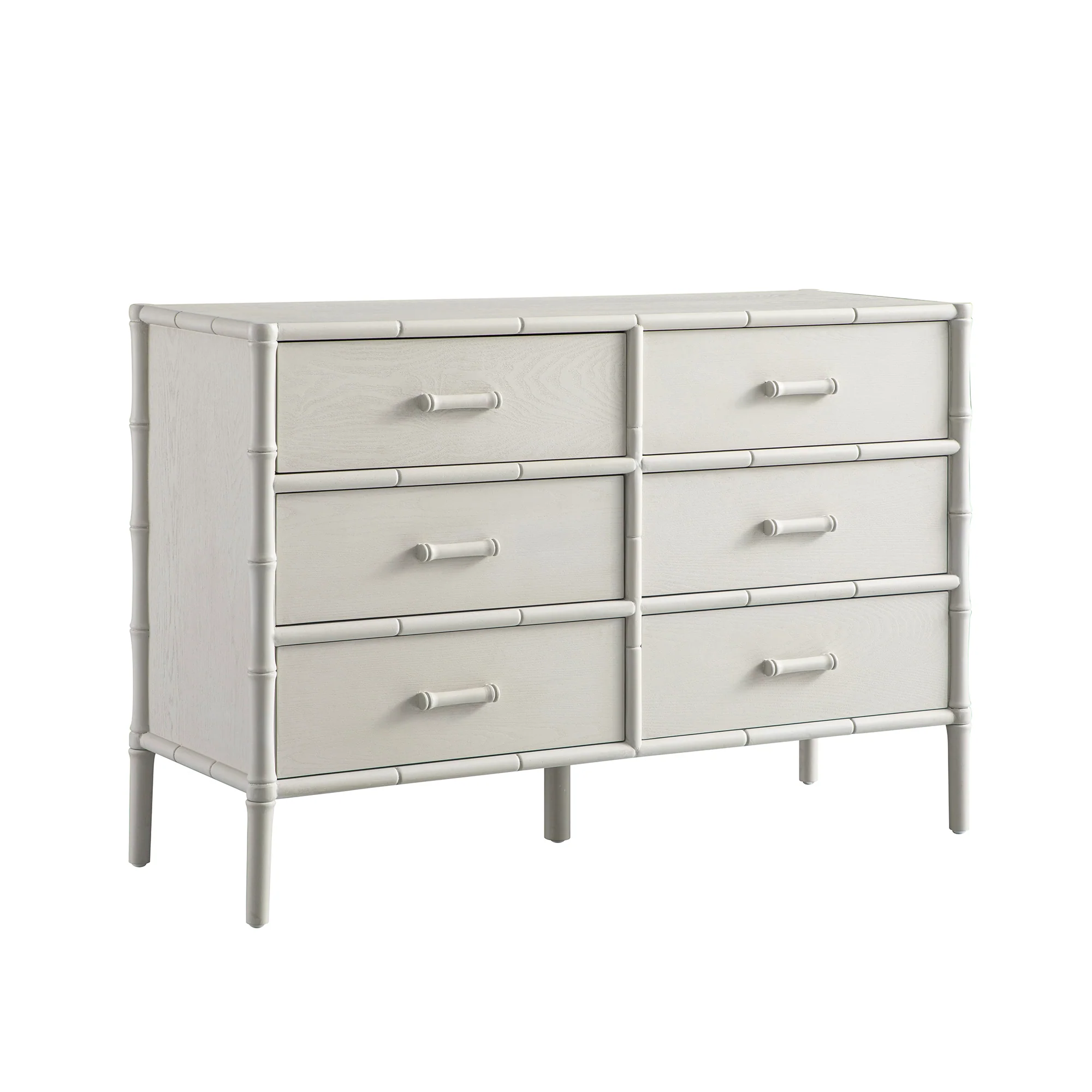 Elstowe Faux Bamboo 6-Drawer Chest, Shaded White - Image 7