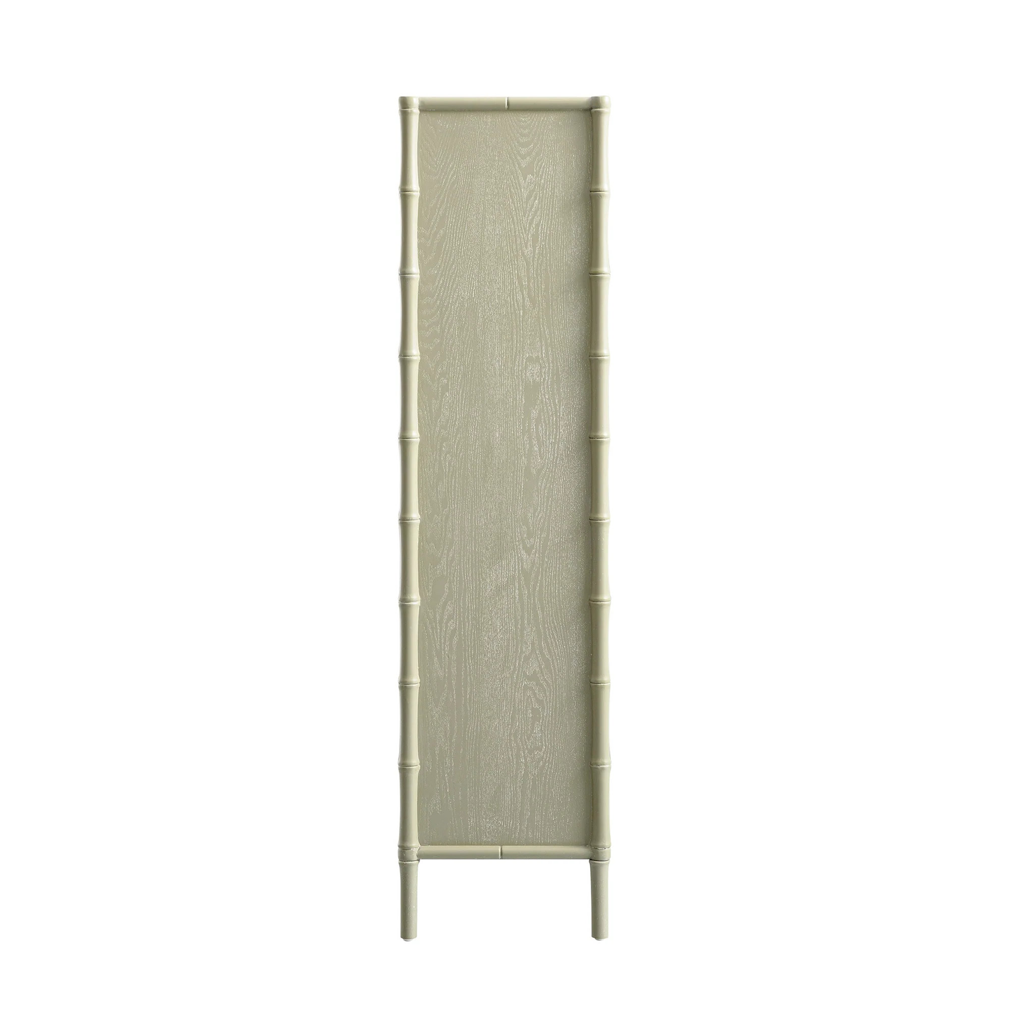 Elstowe Faux Bamboo and Fluted Glass 2-Door Cabinet, Sage Green - Image 13
