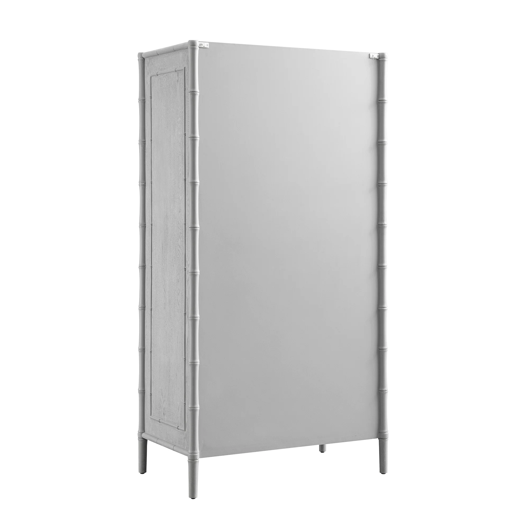 Elstowe Faux Bamboo Double Wardrobe, Warm Grey - Image 13