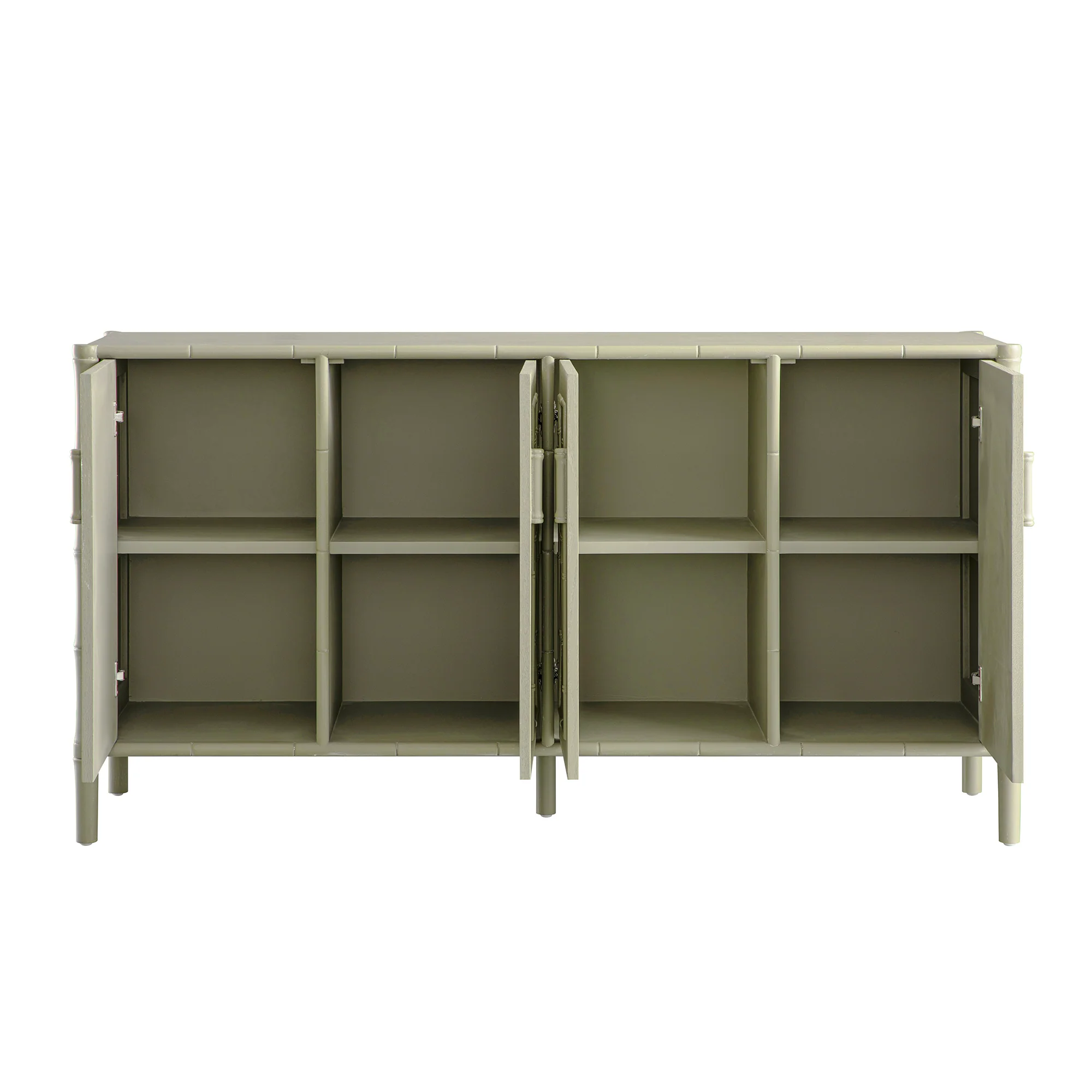 Elstowe Faux Bamboo Large Sideboard, Sage Green - Image 12