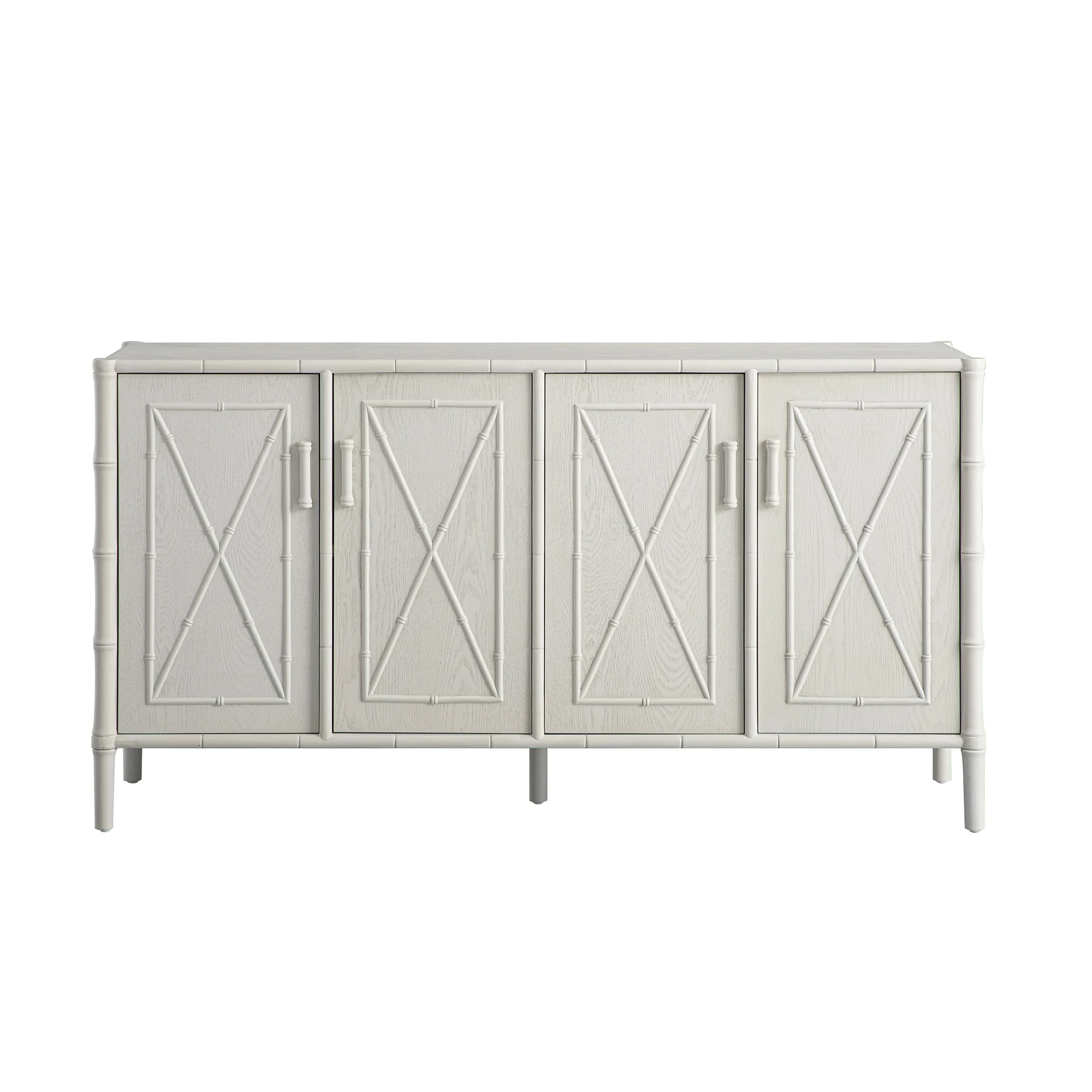 Elstowe Faux Bamboo Large Sideboard, Shaded White - Image 8
