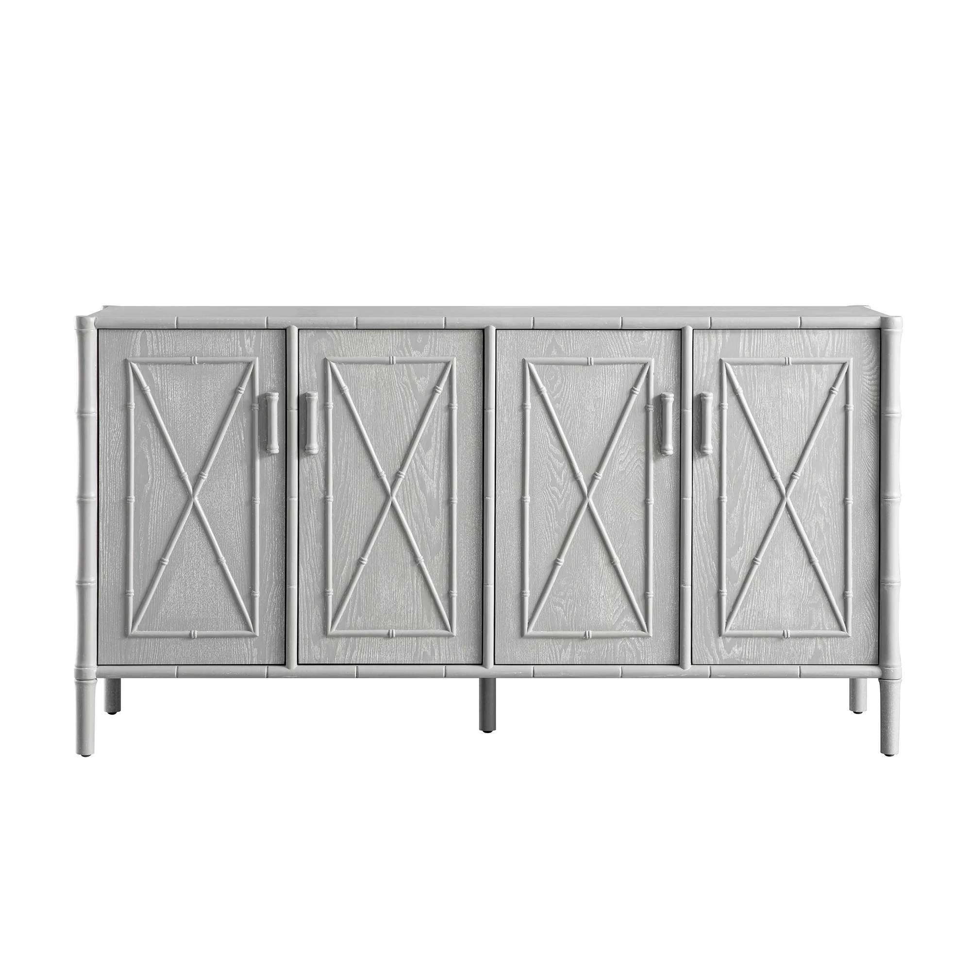Elstowe Faux Bamboo Large Sideboard, Warm Grey - Image 8