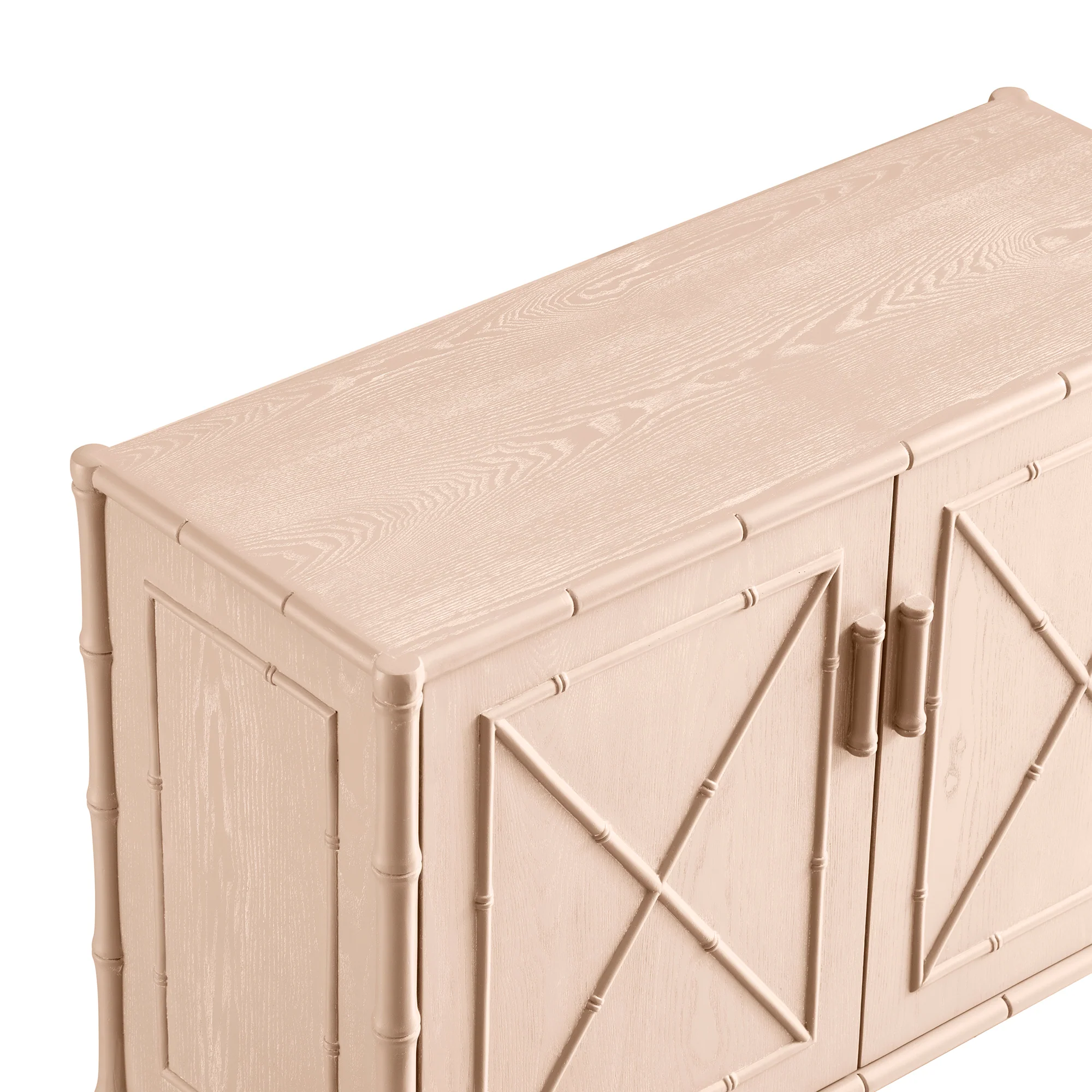 Elstowe Faux Bamboo Small Sideboard, Nude Pink - Image 15