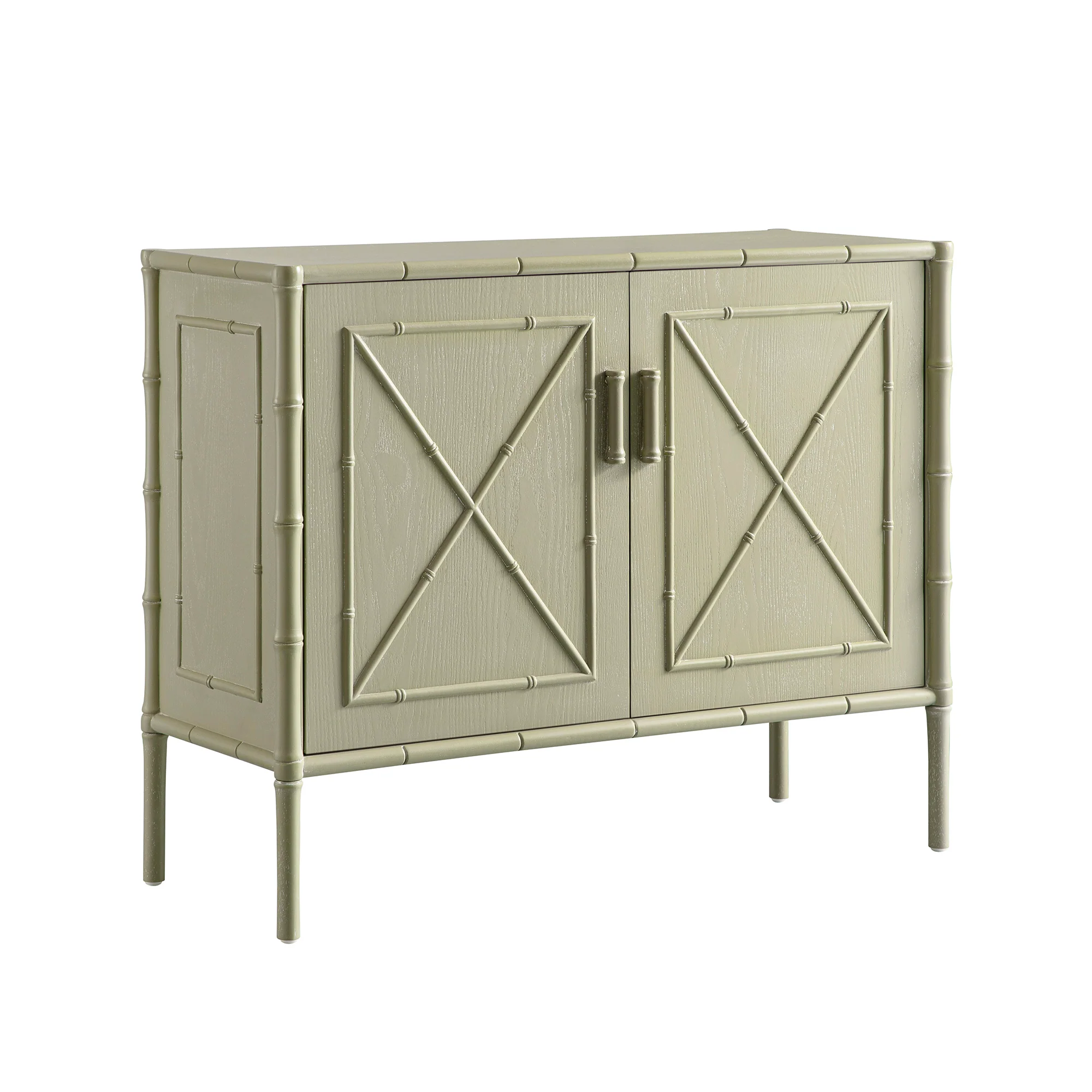 Elstowe Faux Bamboo Small Sideboard, Sage Green - Image 9