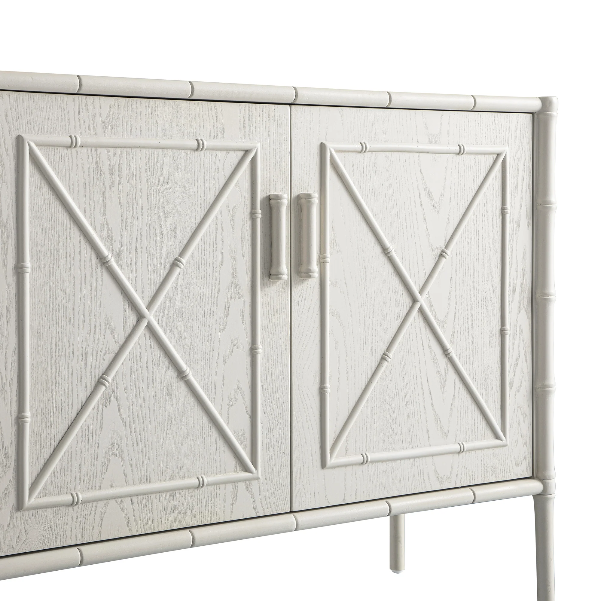Elstowe Faux Bamboo Small Sideboard, Shaded White - Image 16