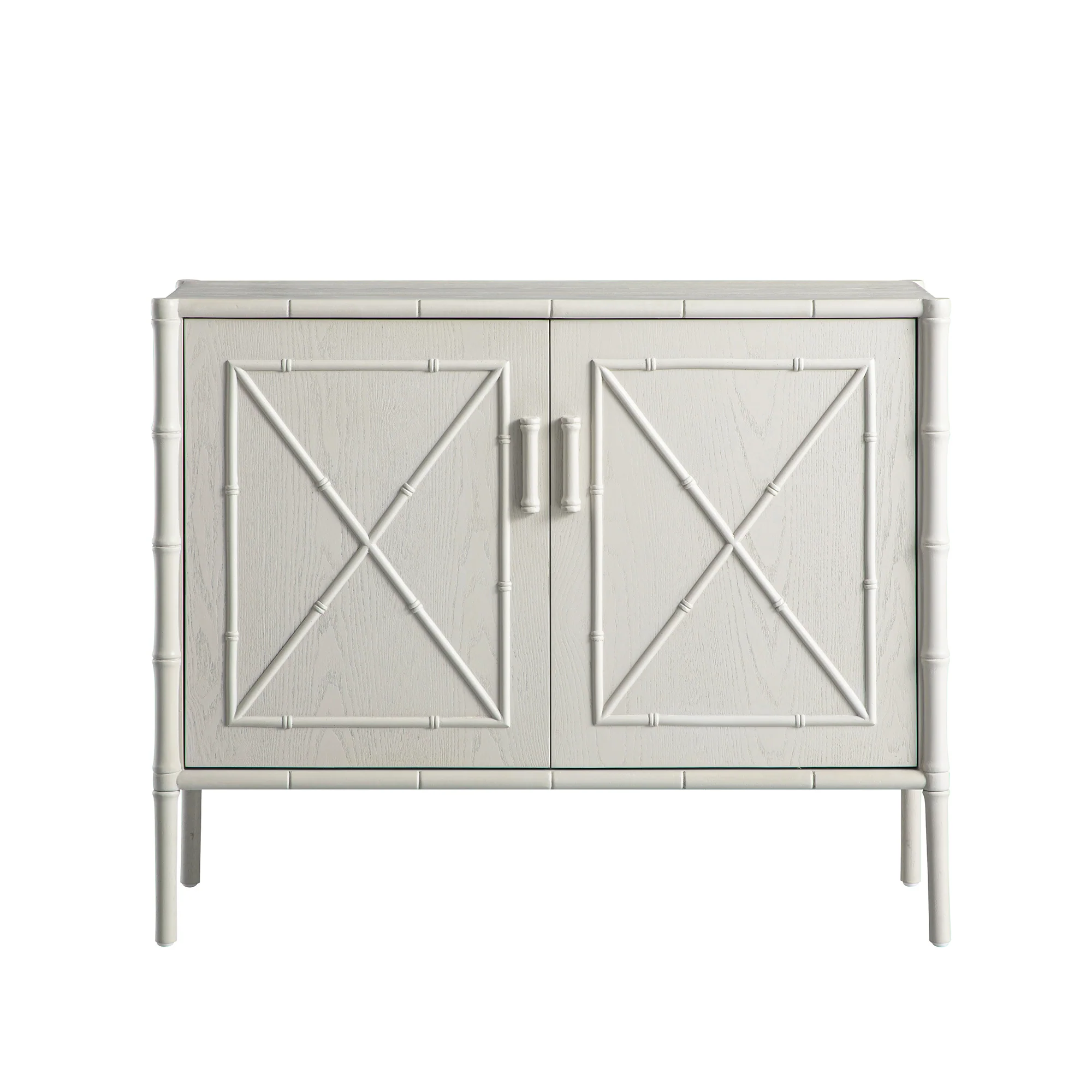 Elstowe Faux Bamboo Small Sideboard, Shaded White - Image 8