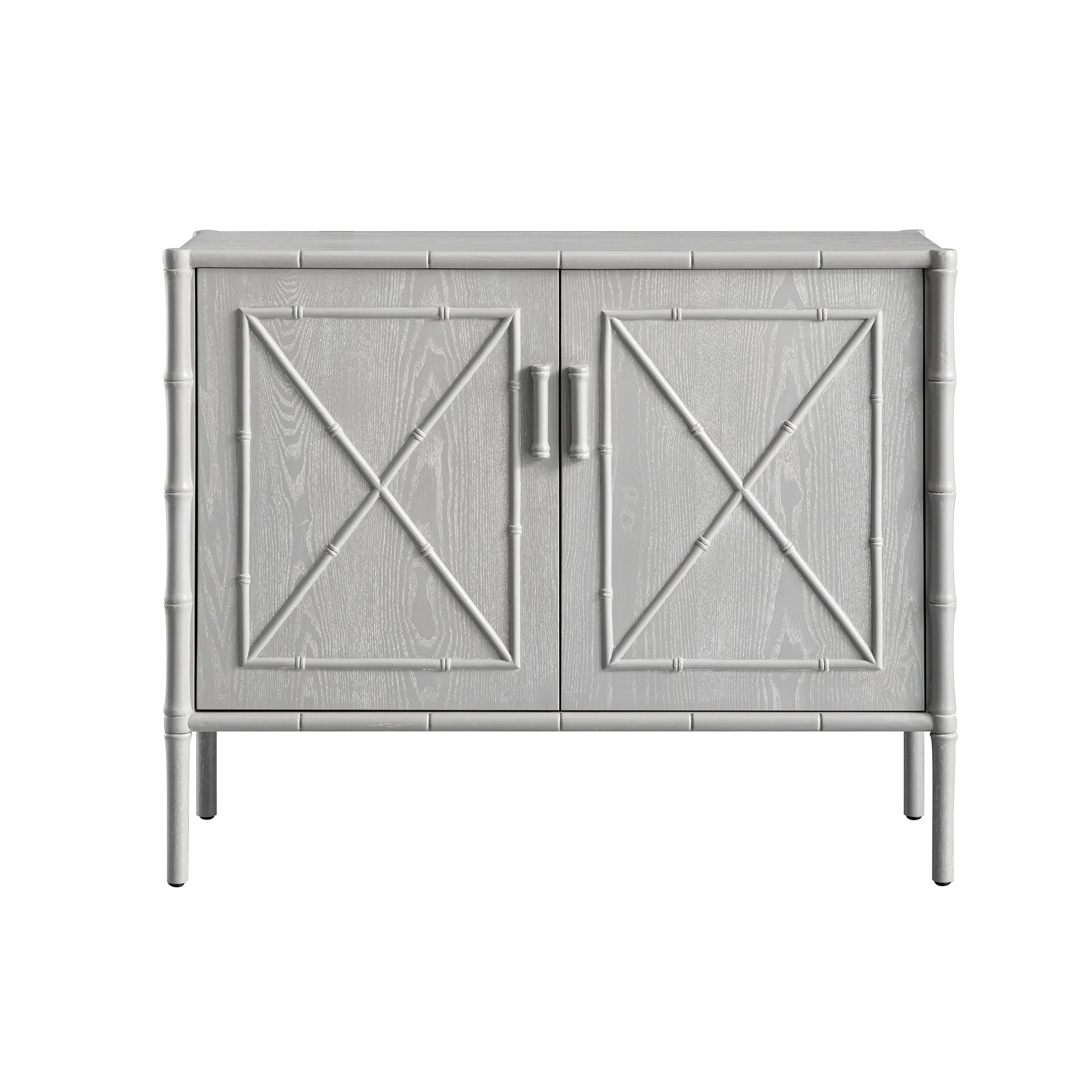 Elstowe Faux Bamboo Small Sideboard, Warm Grey - Image 6