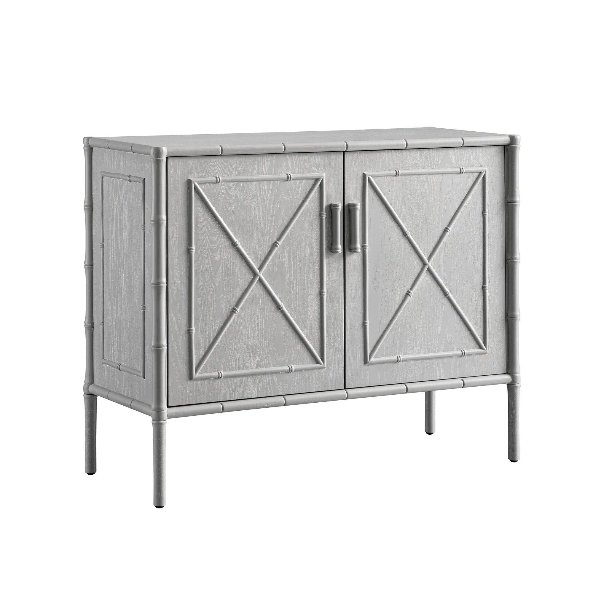 Elstowe Faux Bamboo Small Sideboard, Warm Grey - Image 7