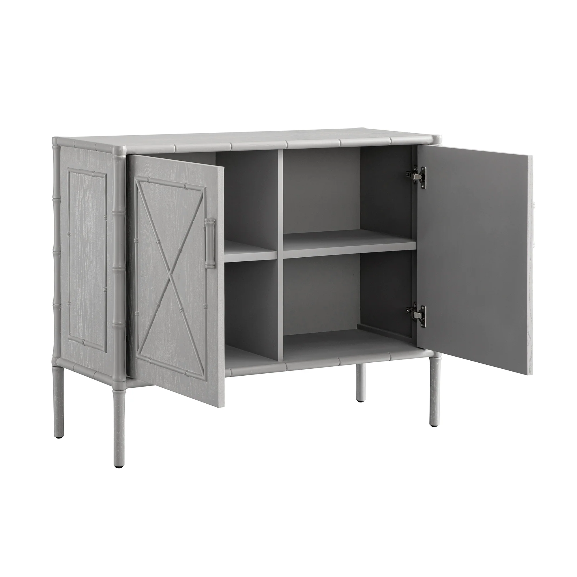 Elstowe Faux Bamboo Small Sideboard, Warm Grey - Image 9