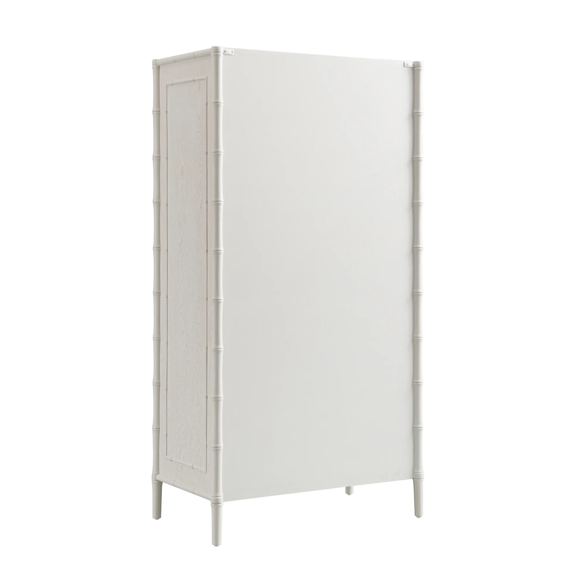 Elstowe Faux Bamboo Double Wardrobe, Shaded White - Image 14