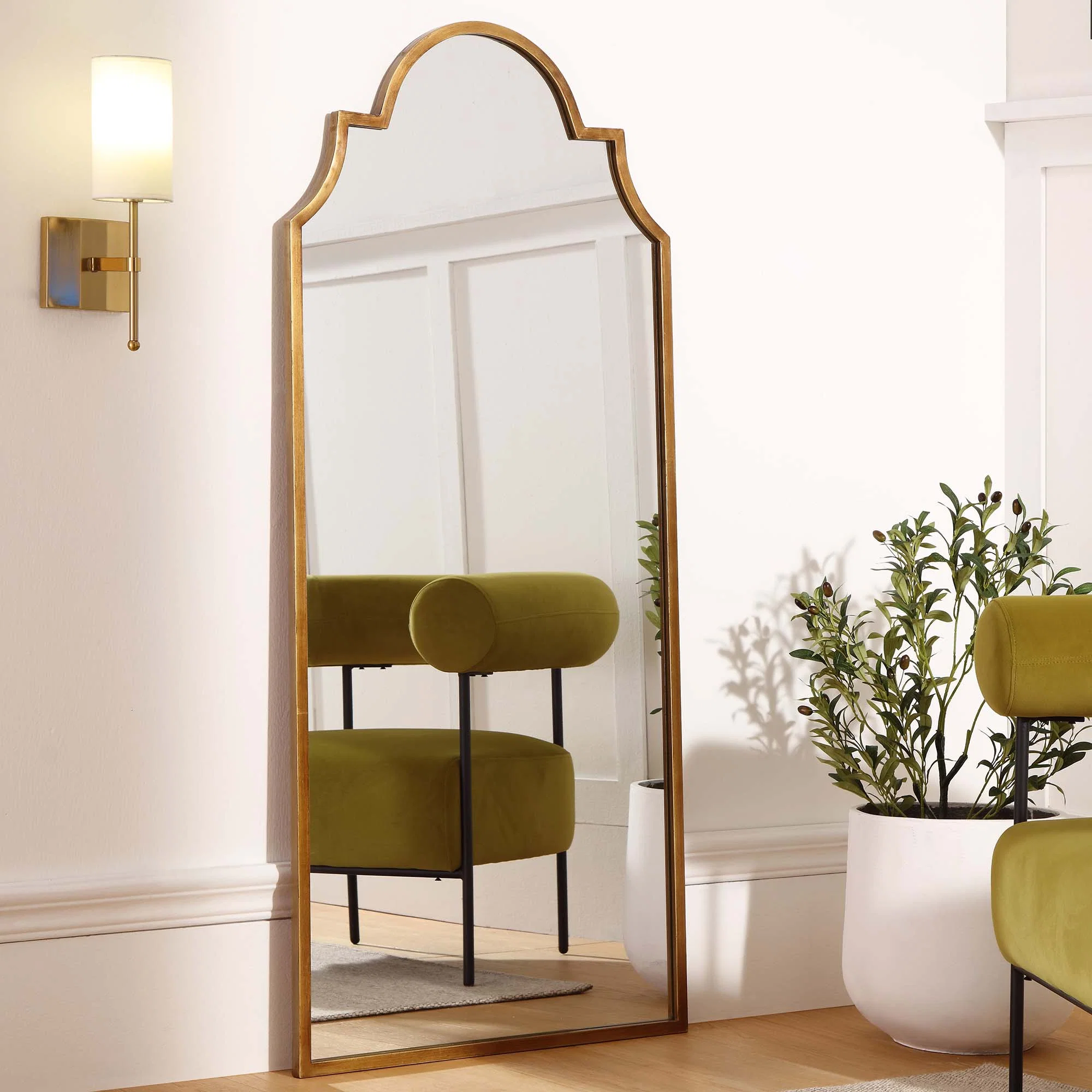Essa Moroccan Style Full Length Mirror 160 x 70 cm, Antique Gold Effect