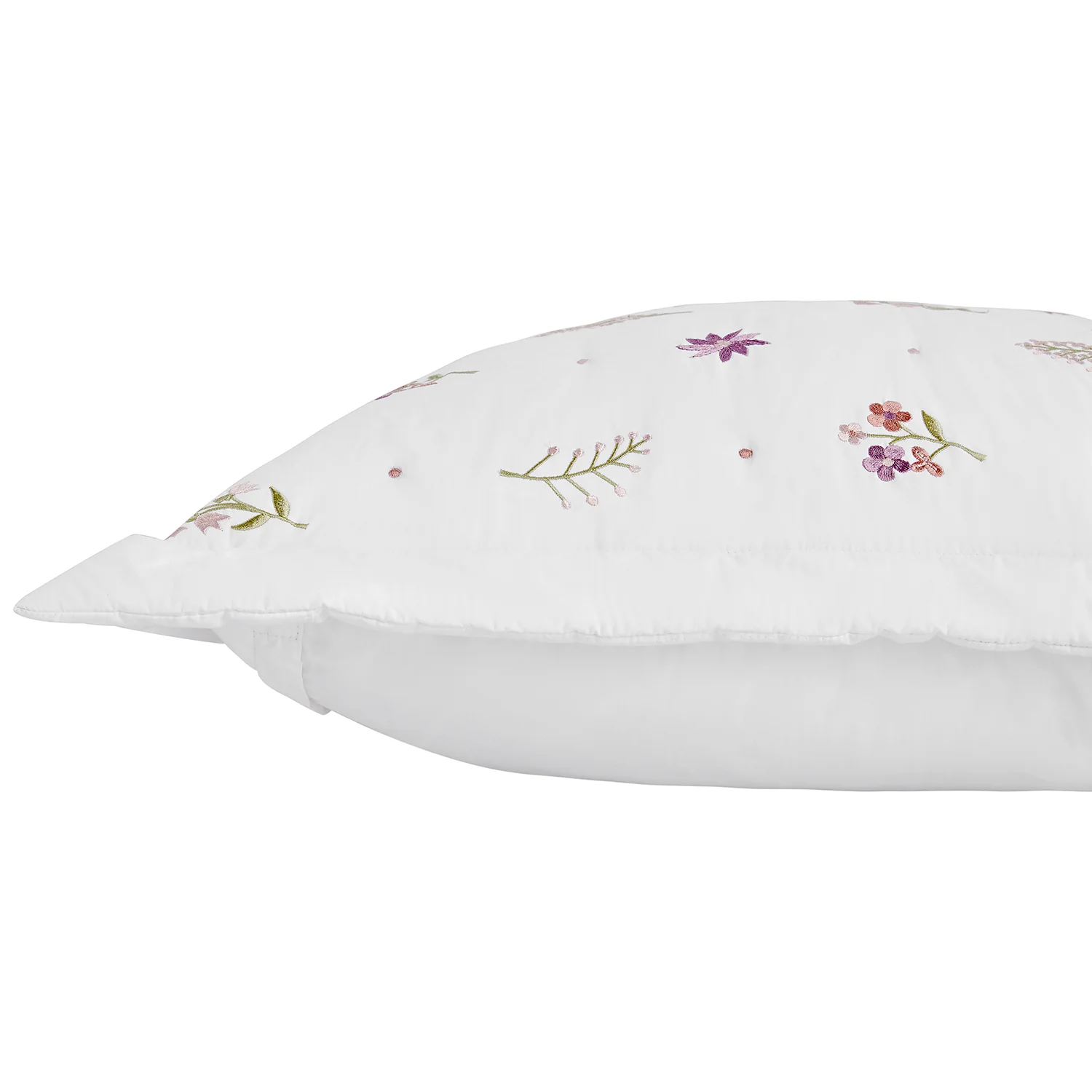 Evelyn Wildflower Embroidered 300 Thread Count Cotton Percale Continental Square Pillowcases - Pair - Image 6