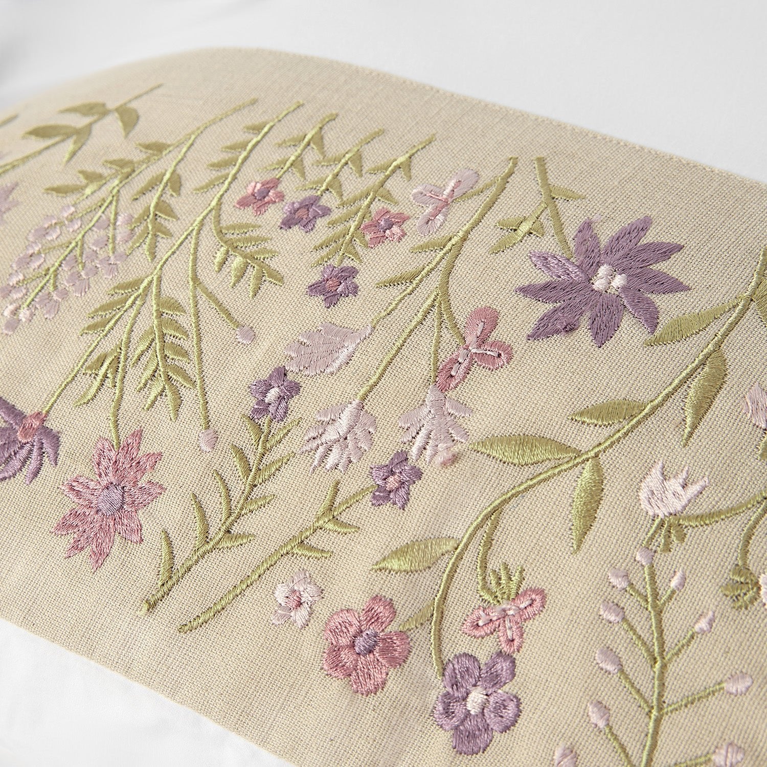 Evelyn Wildflower Embroidered 300 Thread Count Cotton Percale Duvet Set - Image 10