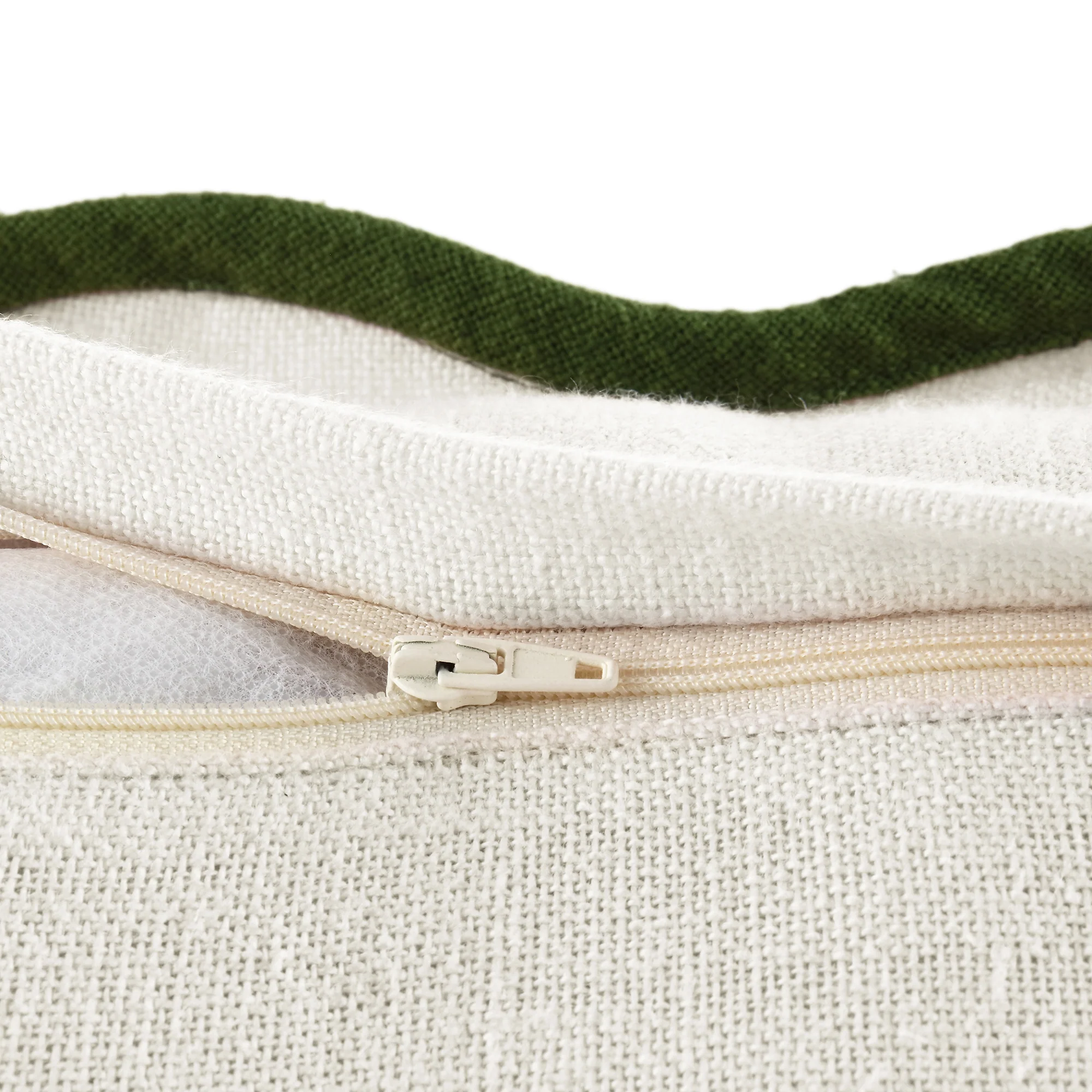 Evie Linen Cedar Green Scalloped Square Cushion - Image 5
