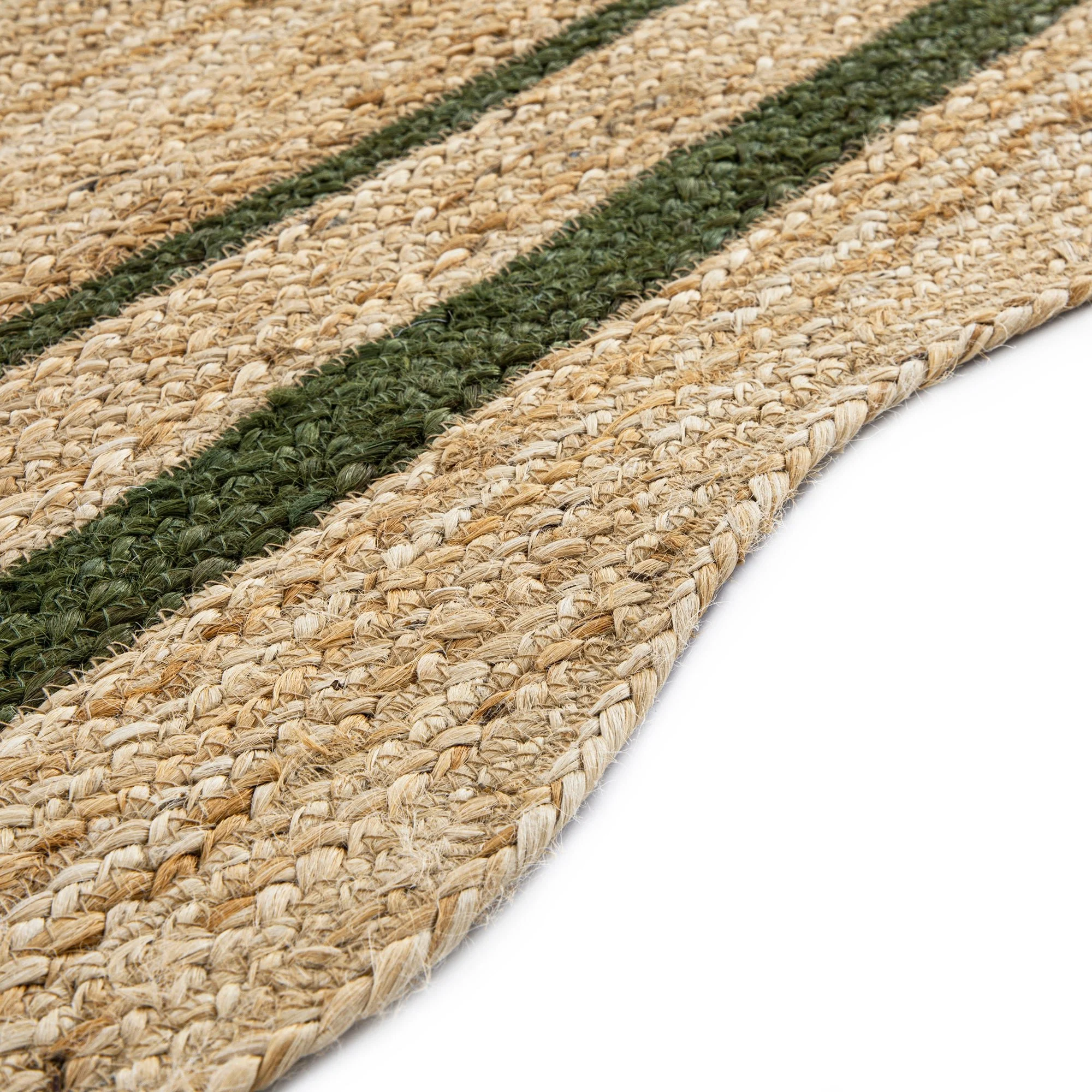 Evie Hand Braided Jute Scallop Green Runner - Image 6
