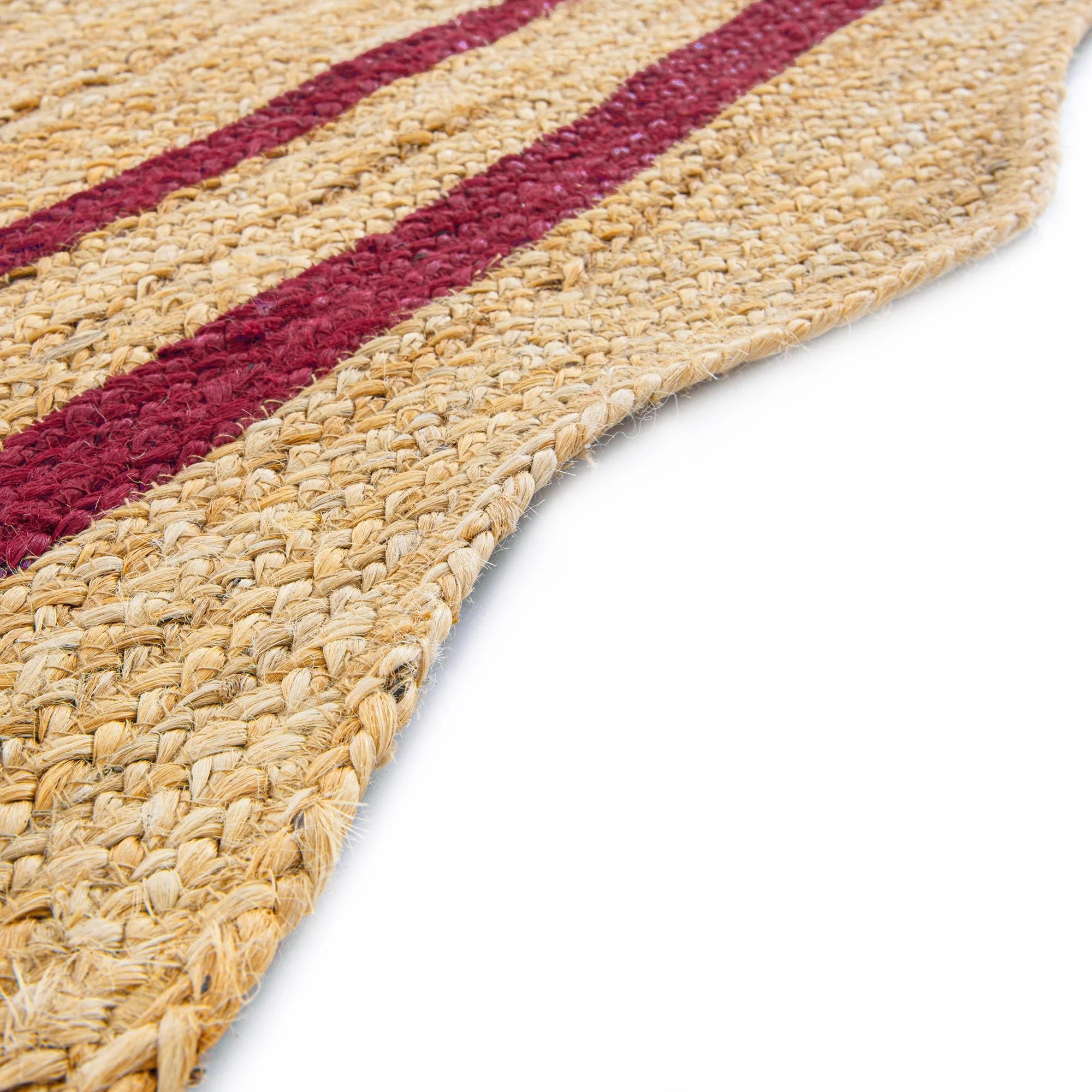 Evie Hand Braided Jute Scallop Scarlet Red Runner - Image 6