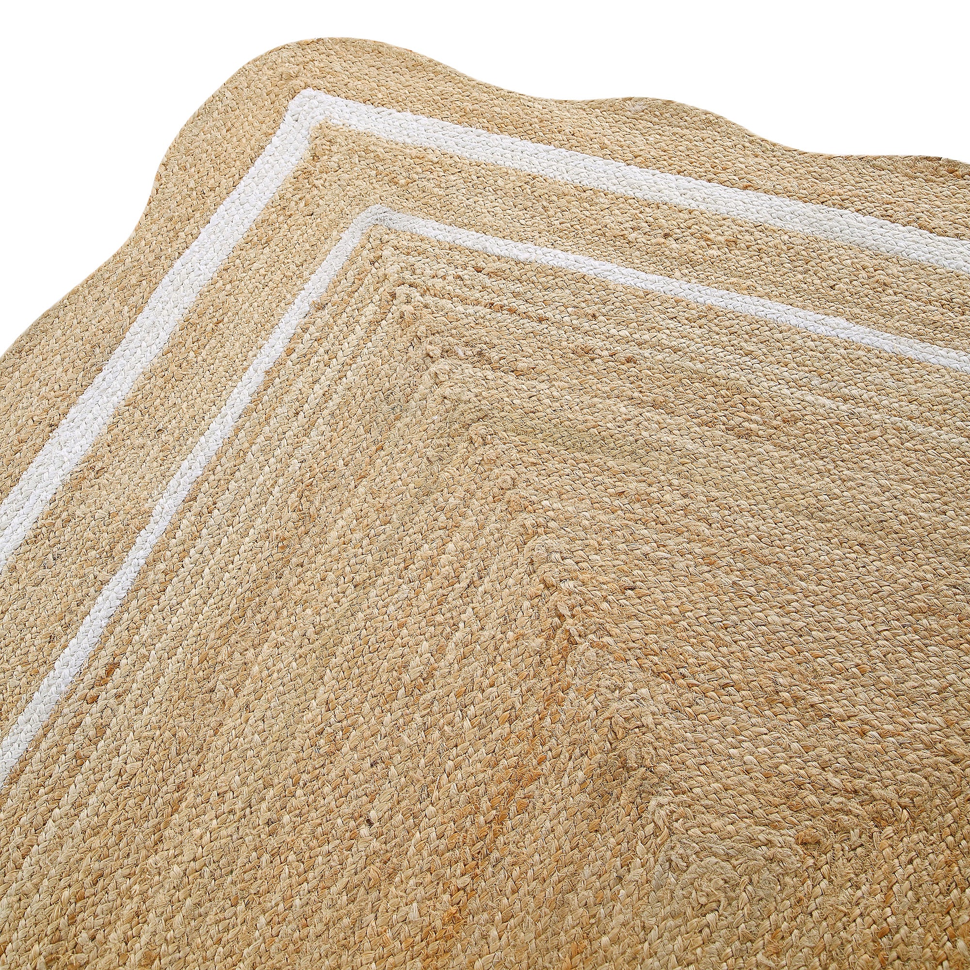 Evie Hand Braided Jute Scallop Rectangular Rug - Image 8