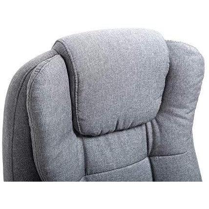 Executive Reclining Desk Chair with Footrest, Headrest and Lumbar Cushion Support, Grey Fabric - Image 10
