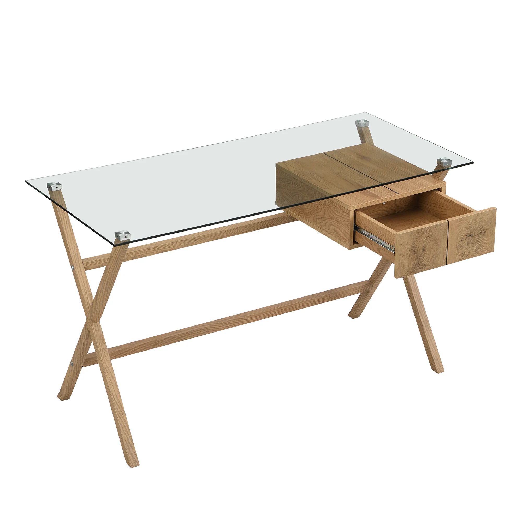 Exton 1-Drawer Glass Desk - Image 4