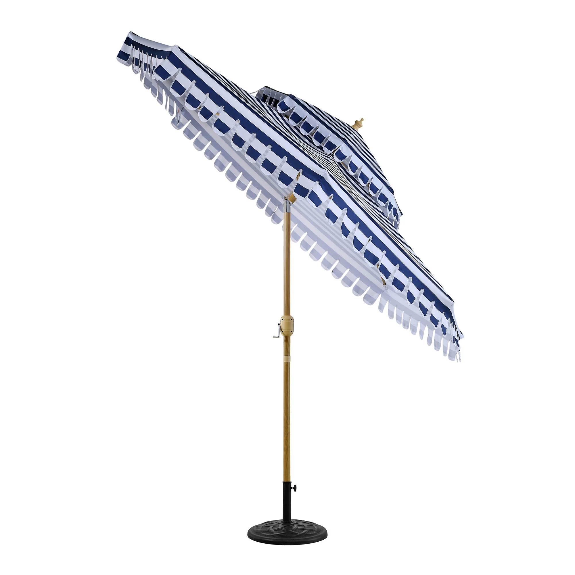 Fabienne Blue and White Striped 3M Double Top Crank and Tilt Parasol - Image 5