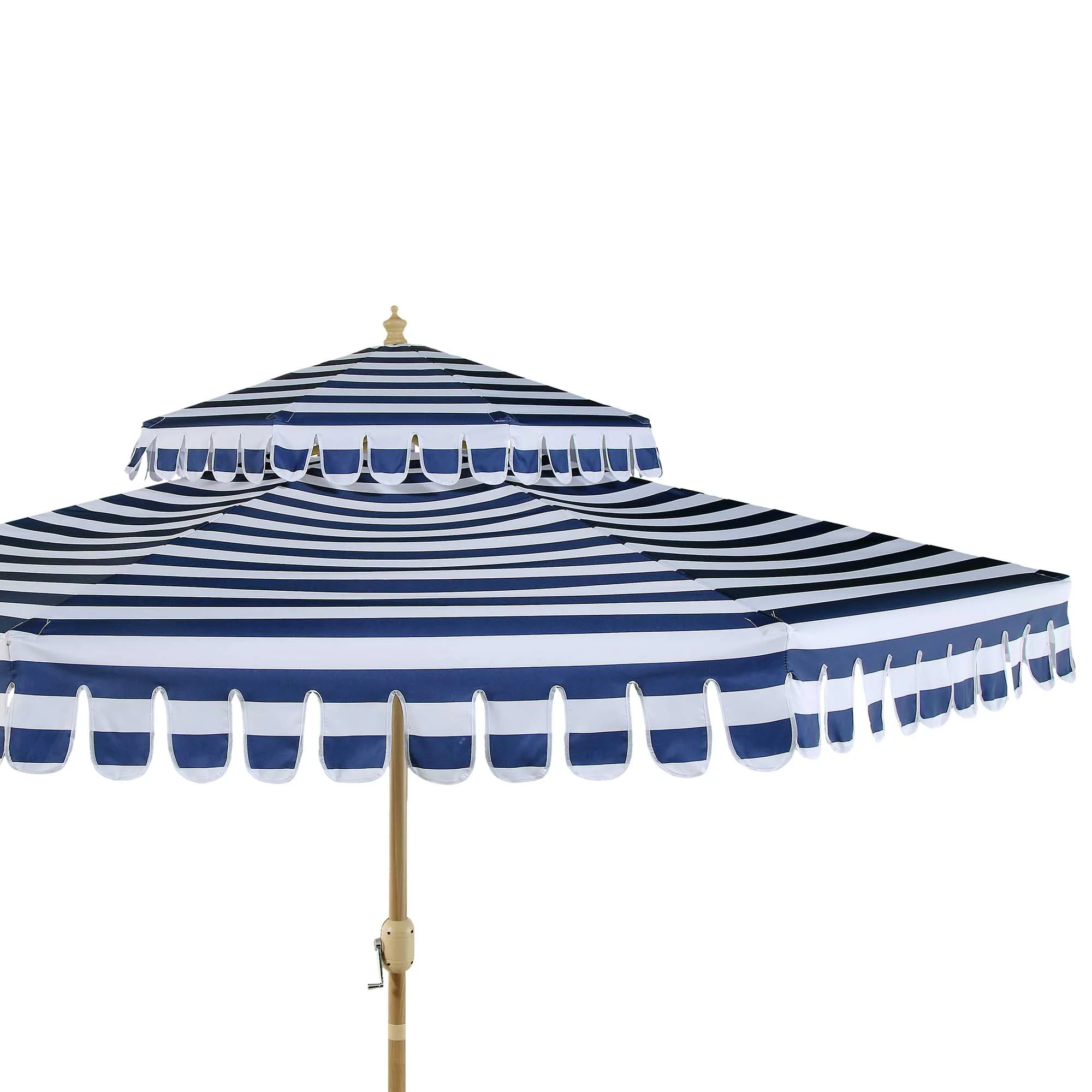 Fabienne Blue and White Striped 3M Double Top Crank and Tilt Parasol - Image 9