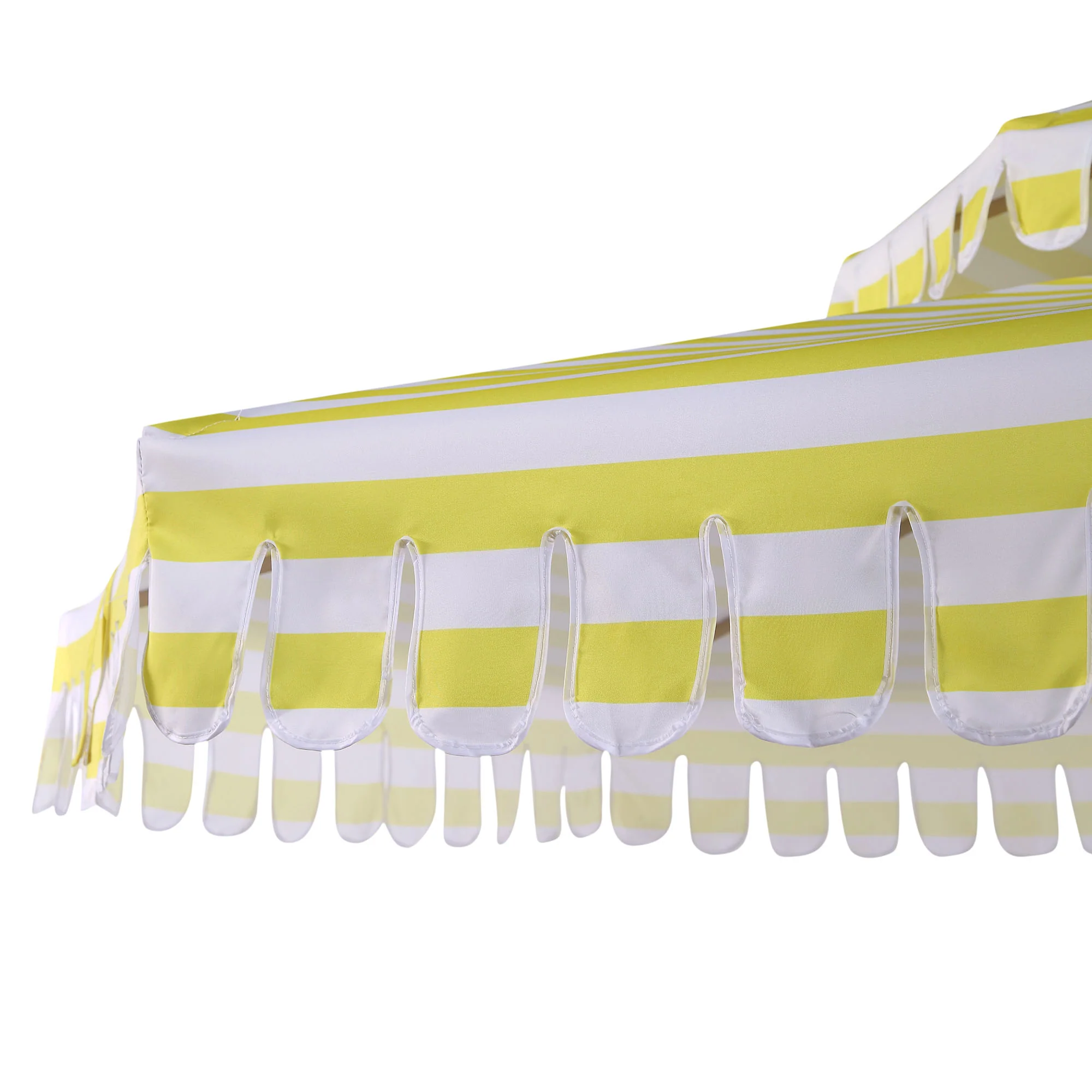 Fabienne Yellow and White Striped 3M Double Top Crank and Tilt Parasol - Image 11