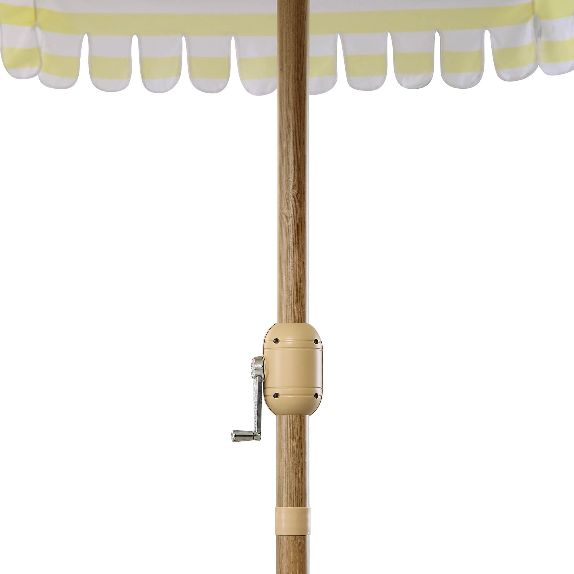 Fabienne Yellow and White Striped 3M Double Top Crank and Tilt Parasol - Image 13