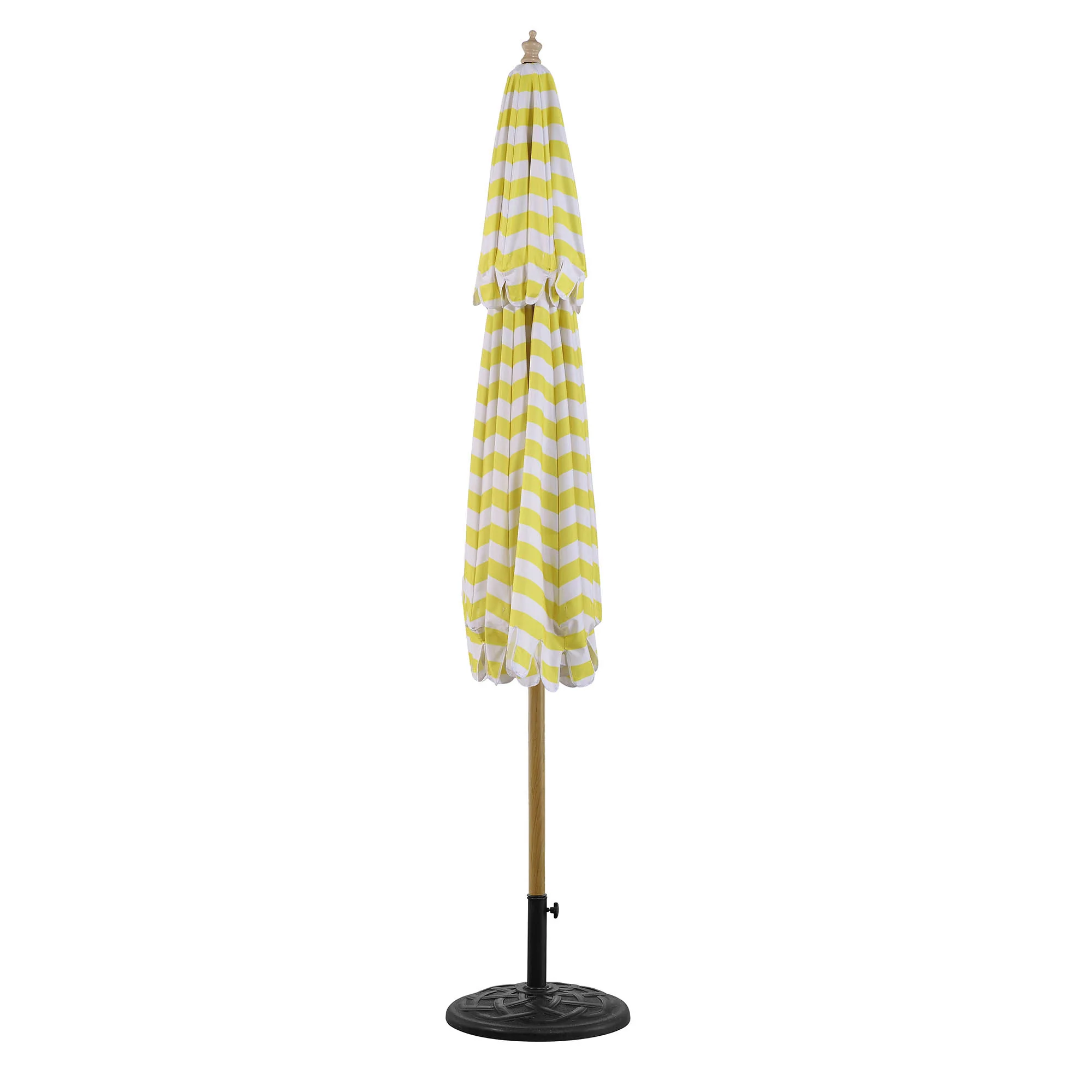 Fabienne Yellow and White Striped 3M Double Top Crank and Tilt Parasol - Image 7