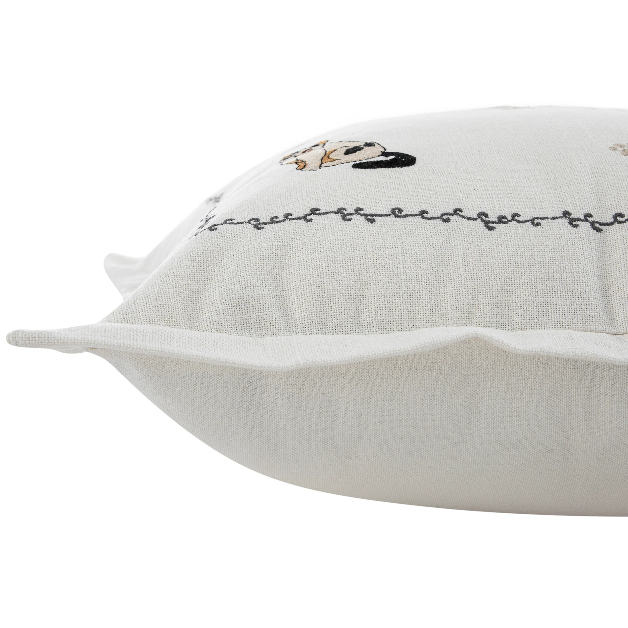 Whimsical Animals Feline Fine Hand Embroidered Cushion - Image 9