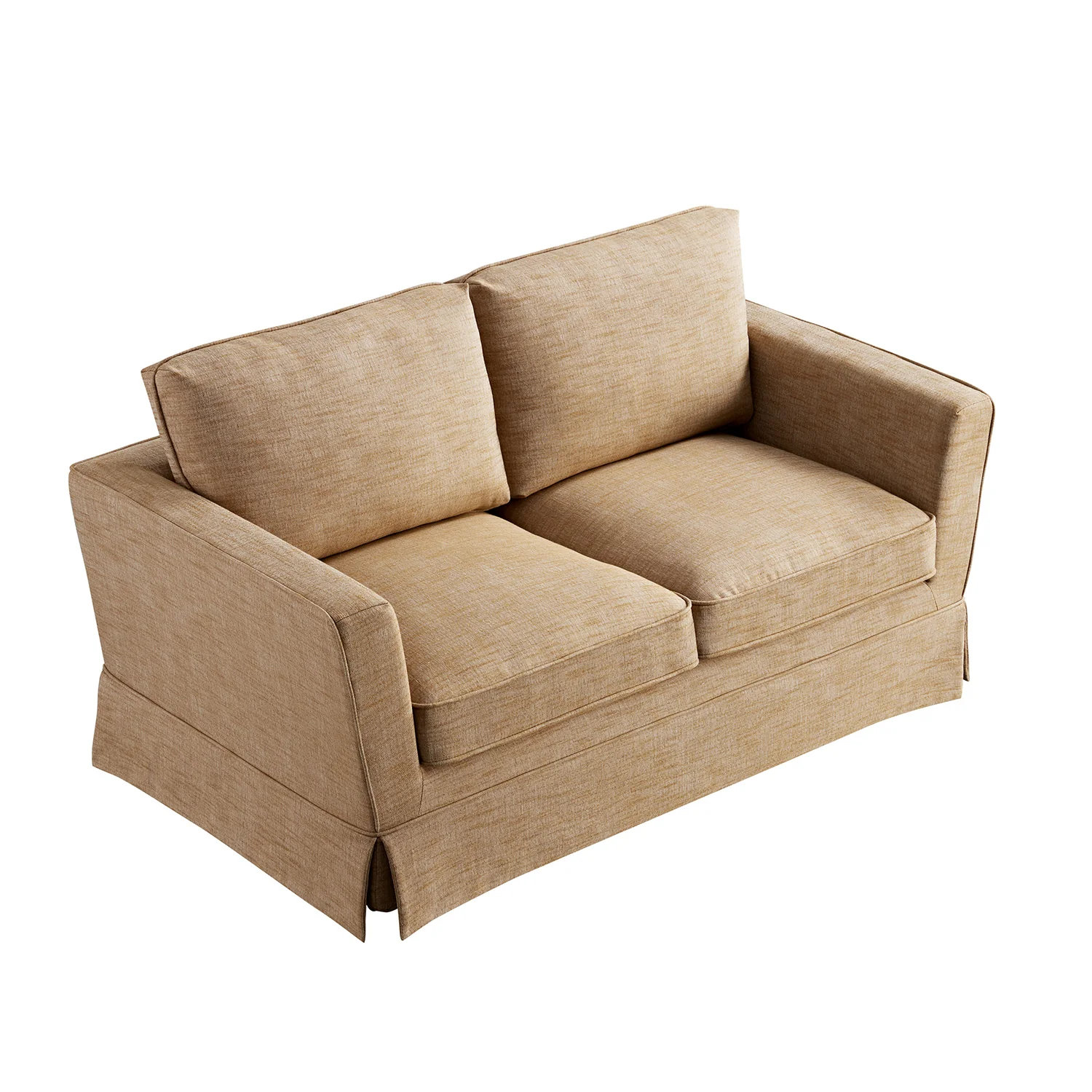 Fitz Skirted 2-Seater Sofa, Apricot Linen Blend - Image 11