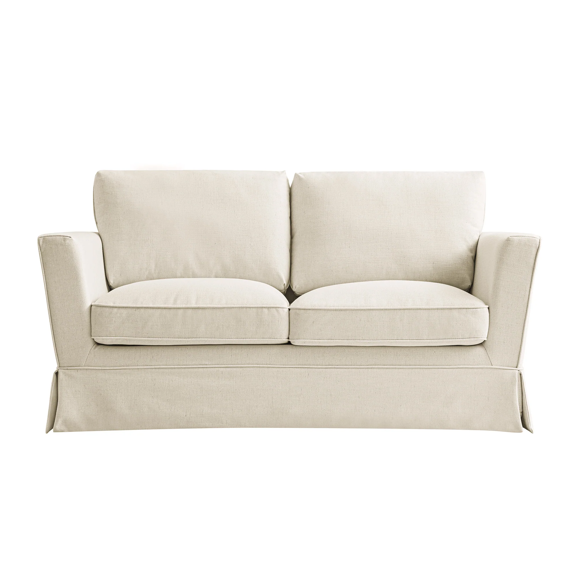 Fitz Skirted 2-Seater Sofa, Oatmeal Linen Blend - Image 7