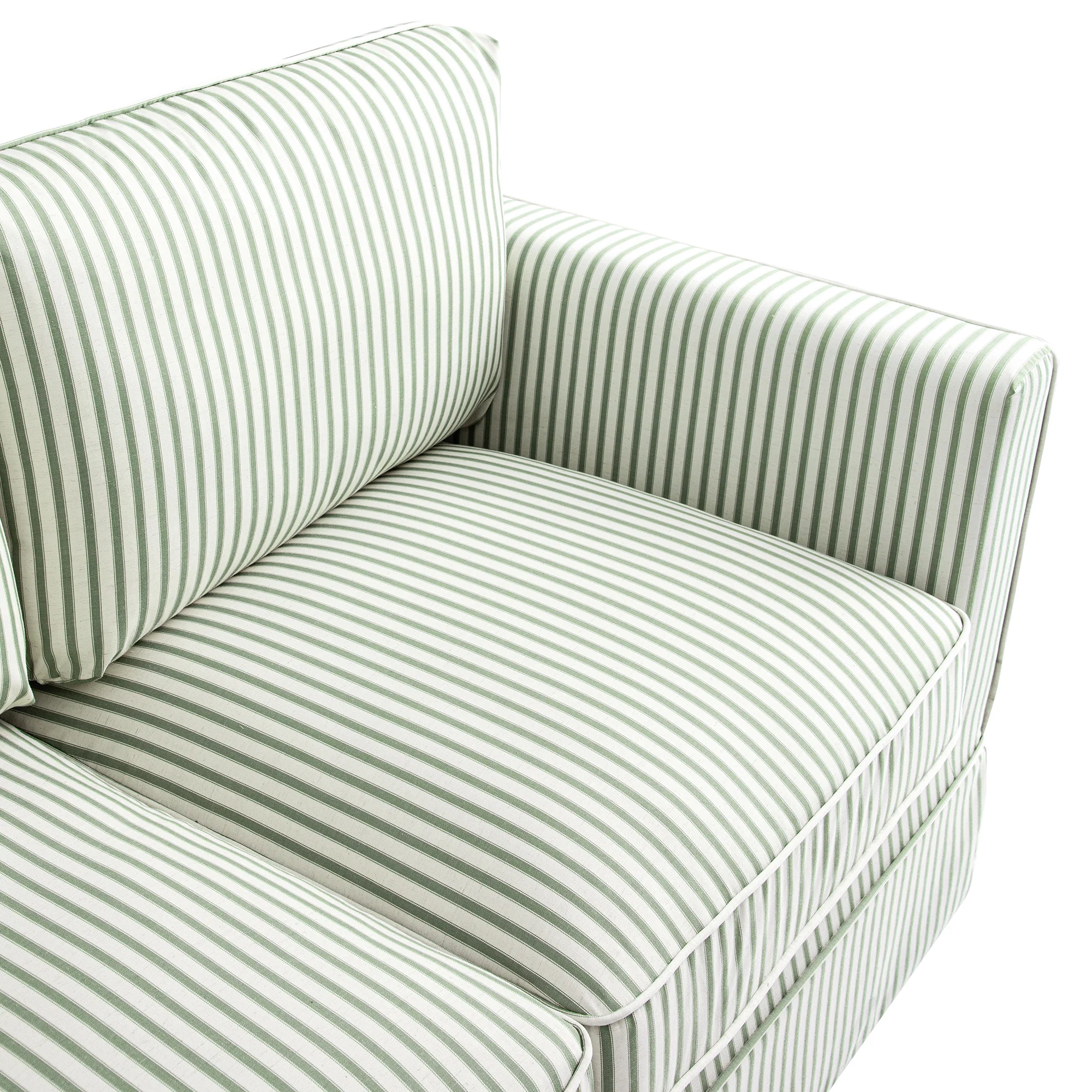 Fitz Skirted 2-Seater Sofa, Sage Striped Linen Blend - Image 13
