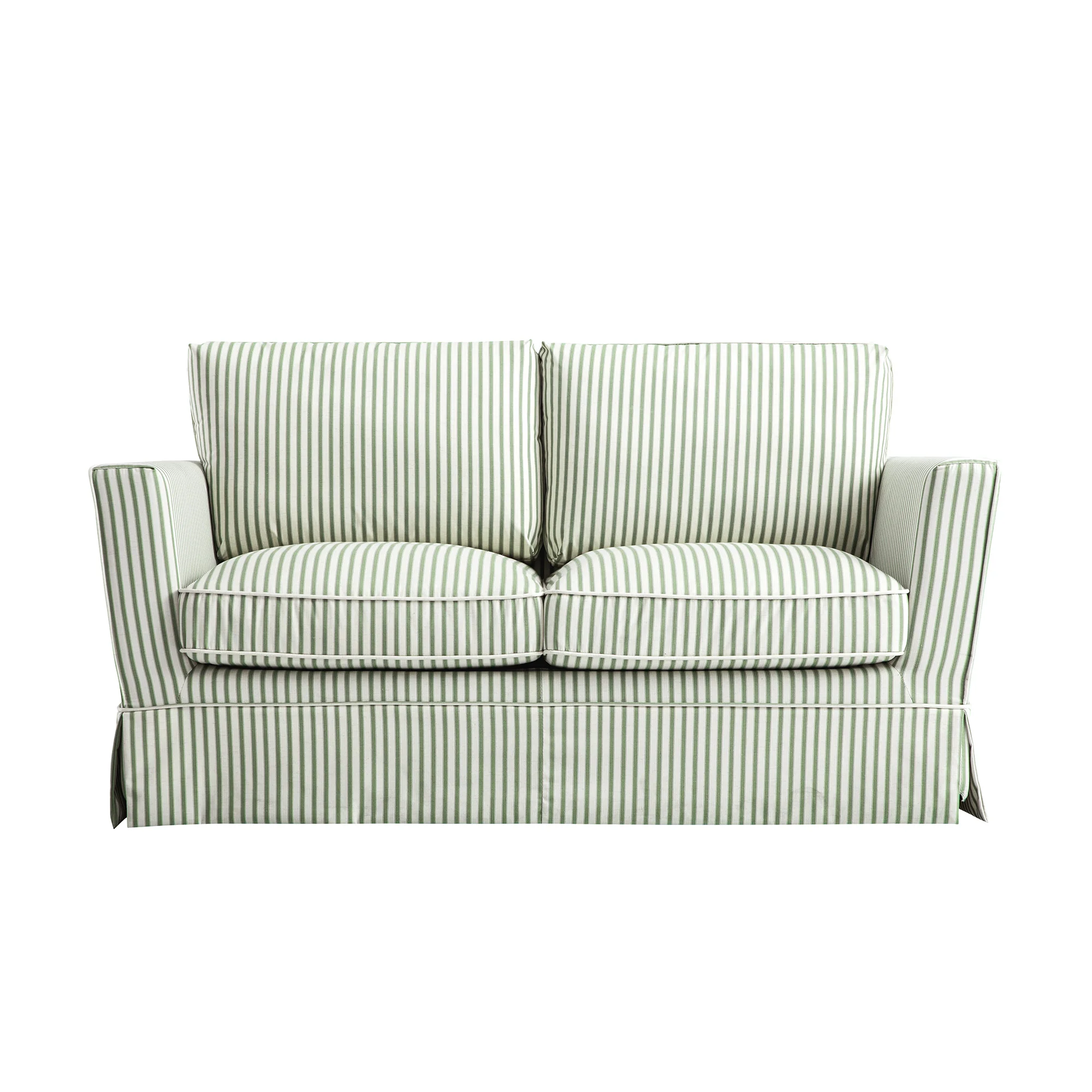 Fitz Skirted 2-Seater Sofa, Sage Striped Linen Blend - Image 6