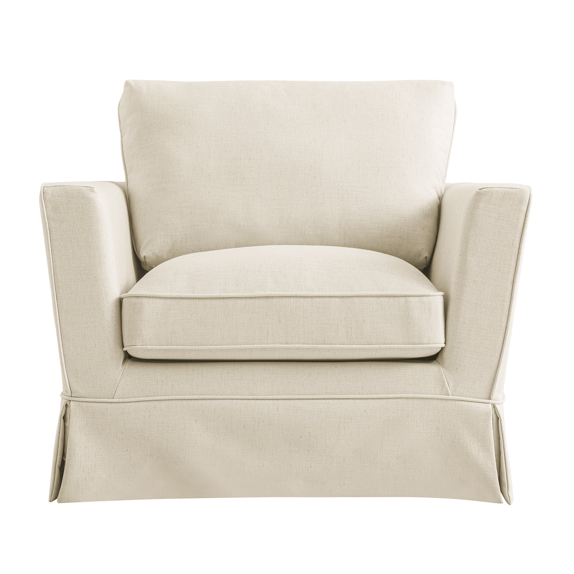 Fitz Skirted Armchair, Oatmeal Linen Blend - Image 6