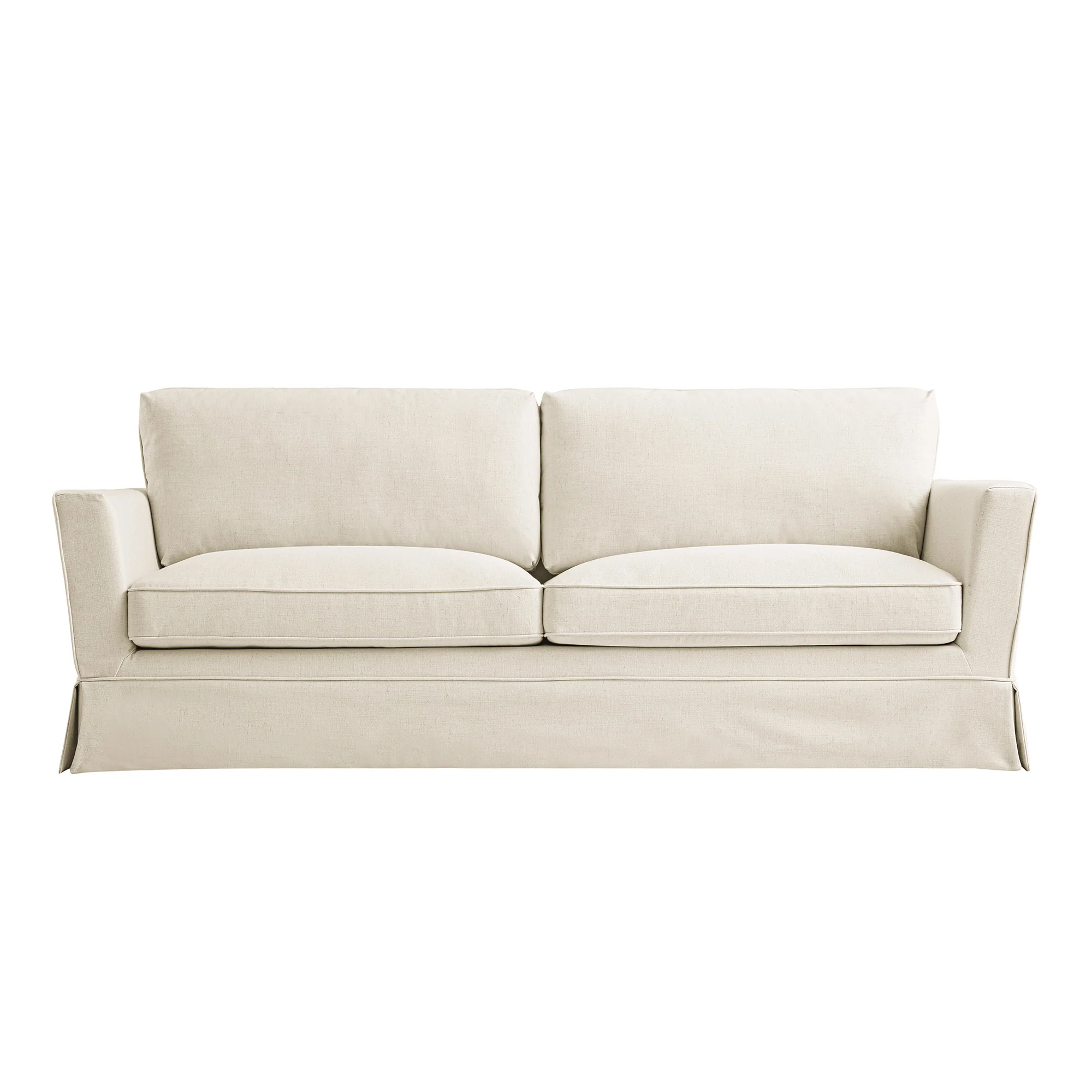 Fitz Skirted Large 3-Seater Sofa, Oatmeal Linen Blend - Image 7