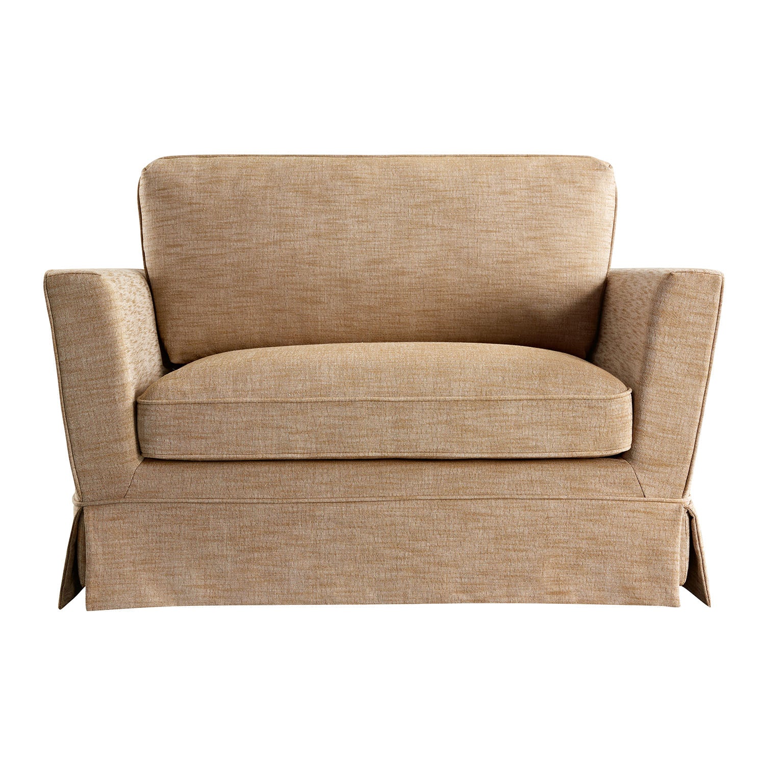 Fitz Skirted Loveseat, Apricot Linen Blend - Image 6