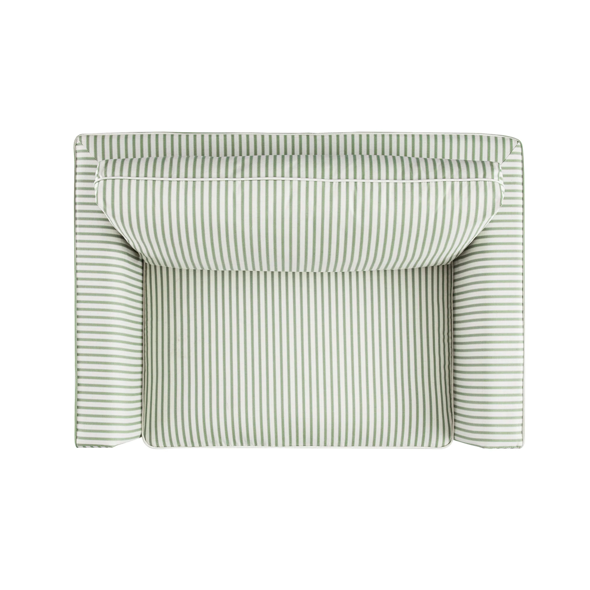 Fitz Skirted Loveseat, Sage Striped Linen Blend - Image 14