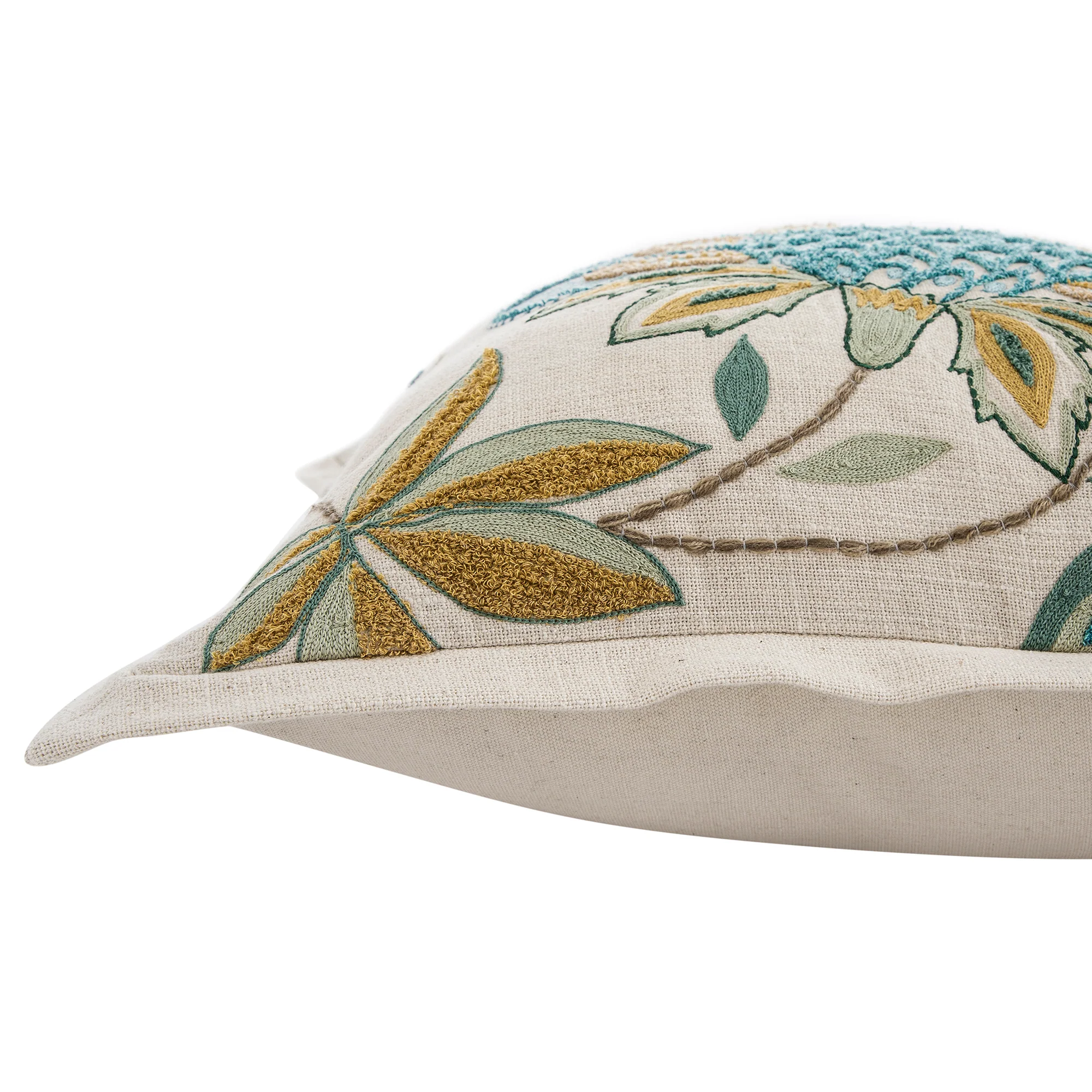 Flora & Fauna Hand Embroidered Azure Wonder Cushion - Image 11
