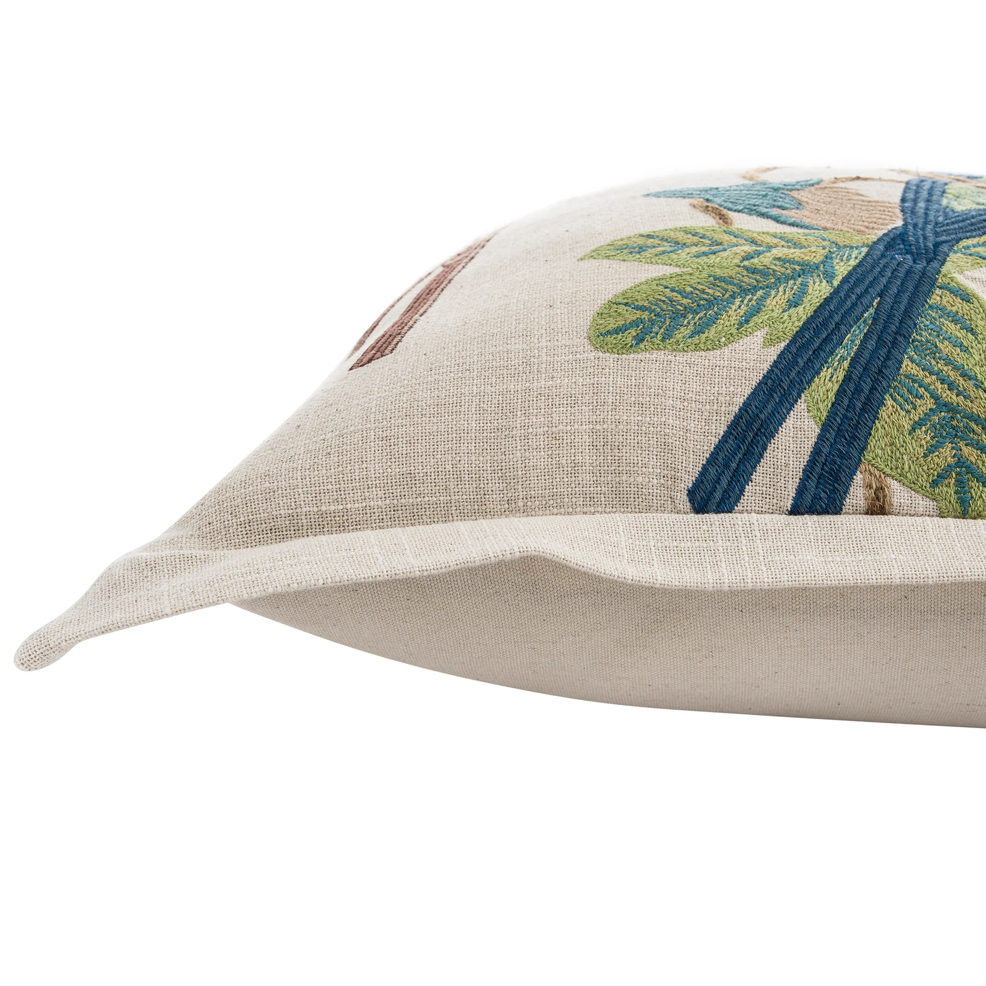Flora & Fauna Hand Embroidered Birds Of A Feather Cushion - Image 4
