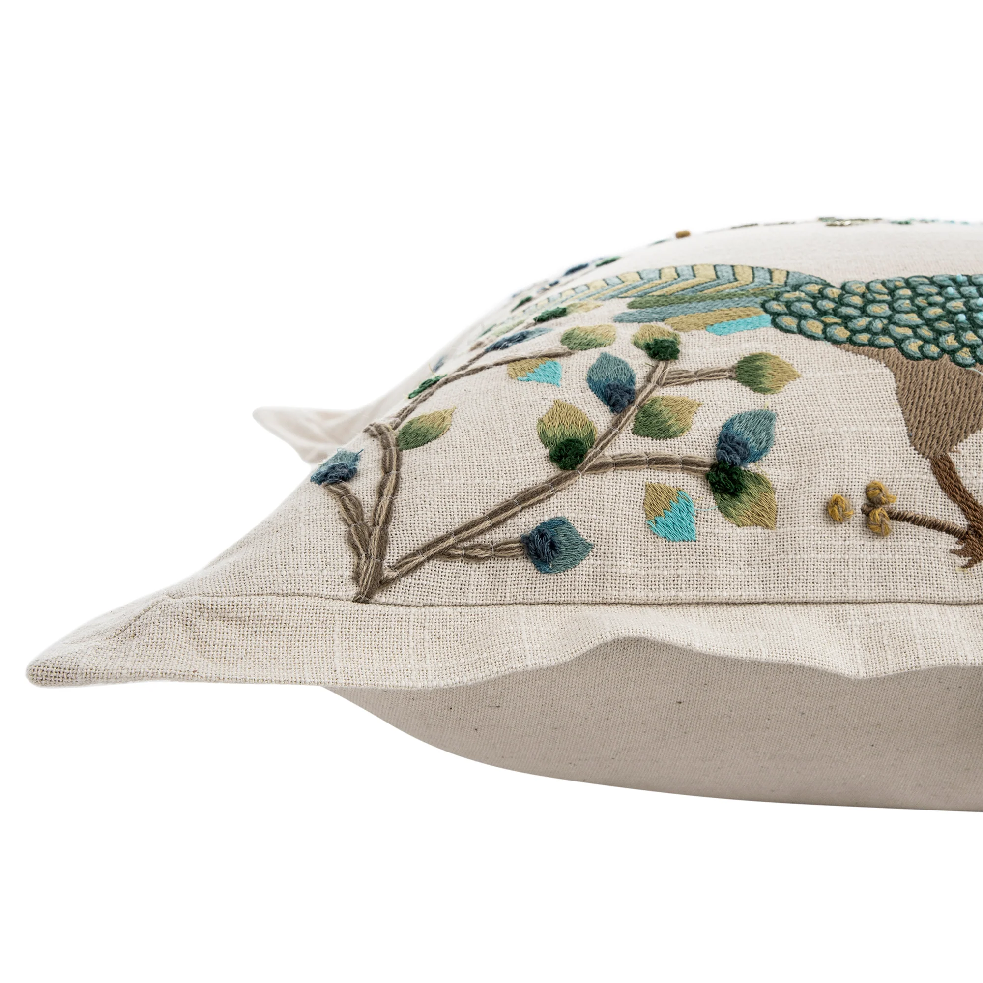 Flora & Fauna Hand Embroidered Songbird Cushion - Image 11