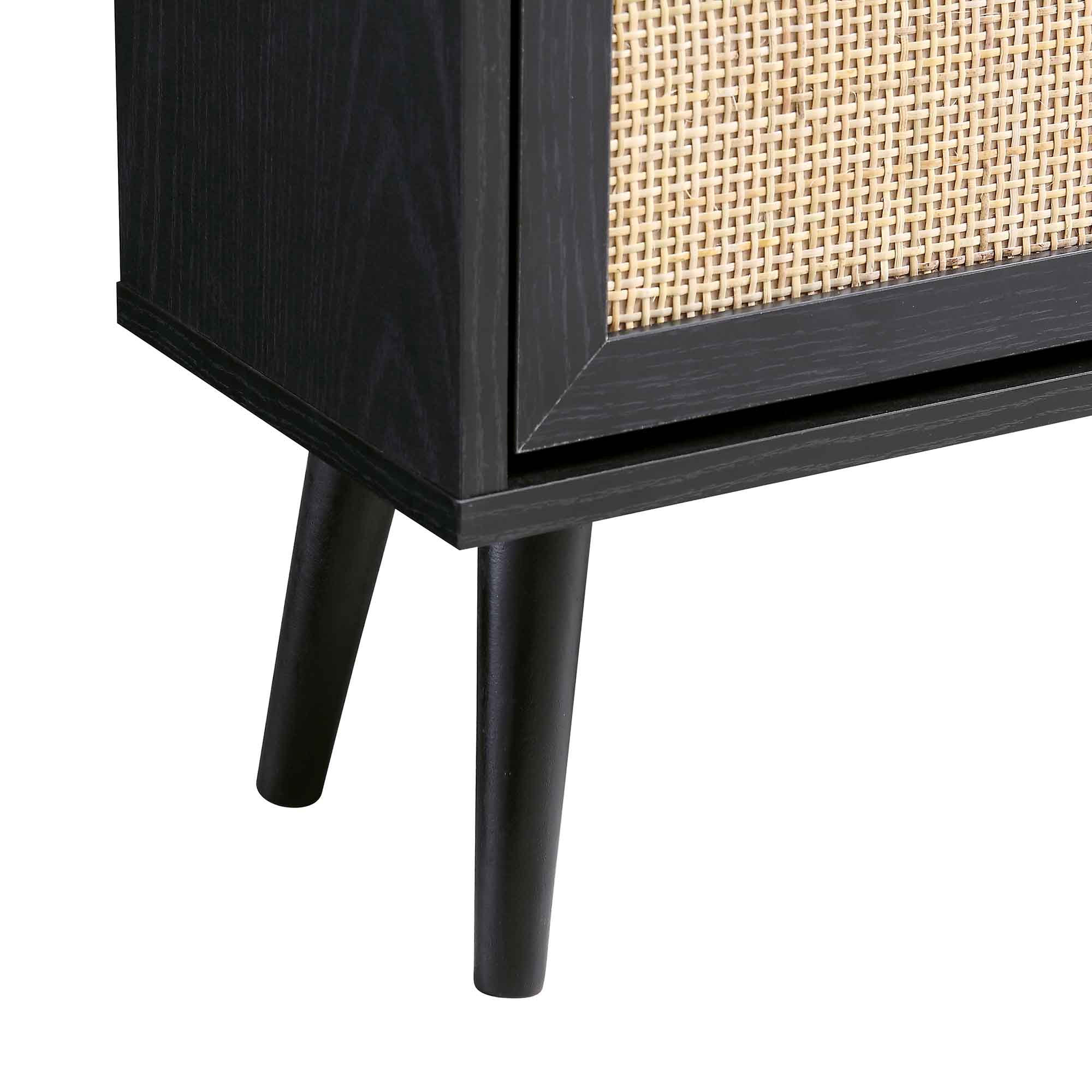 Frances Rattan 3 Tier Shoe Storage Cabinet, Black - Image 12