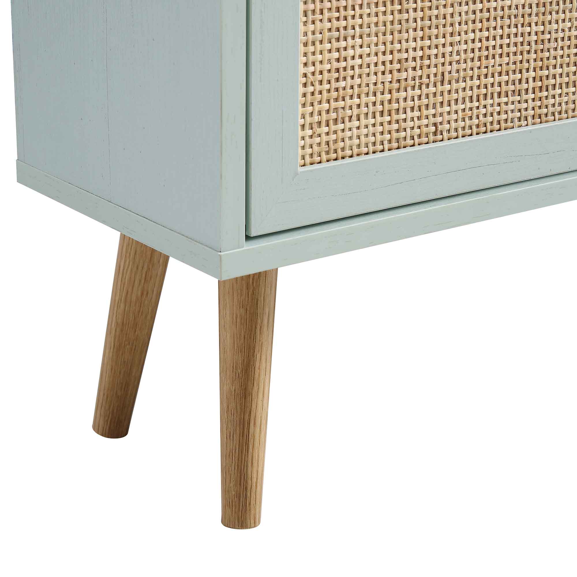 Frances Rattan 3 Tier Shoe Storage Cabinet, Mint - Image 11